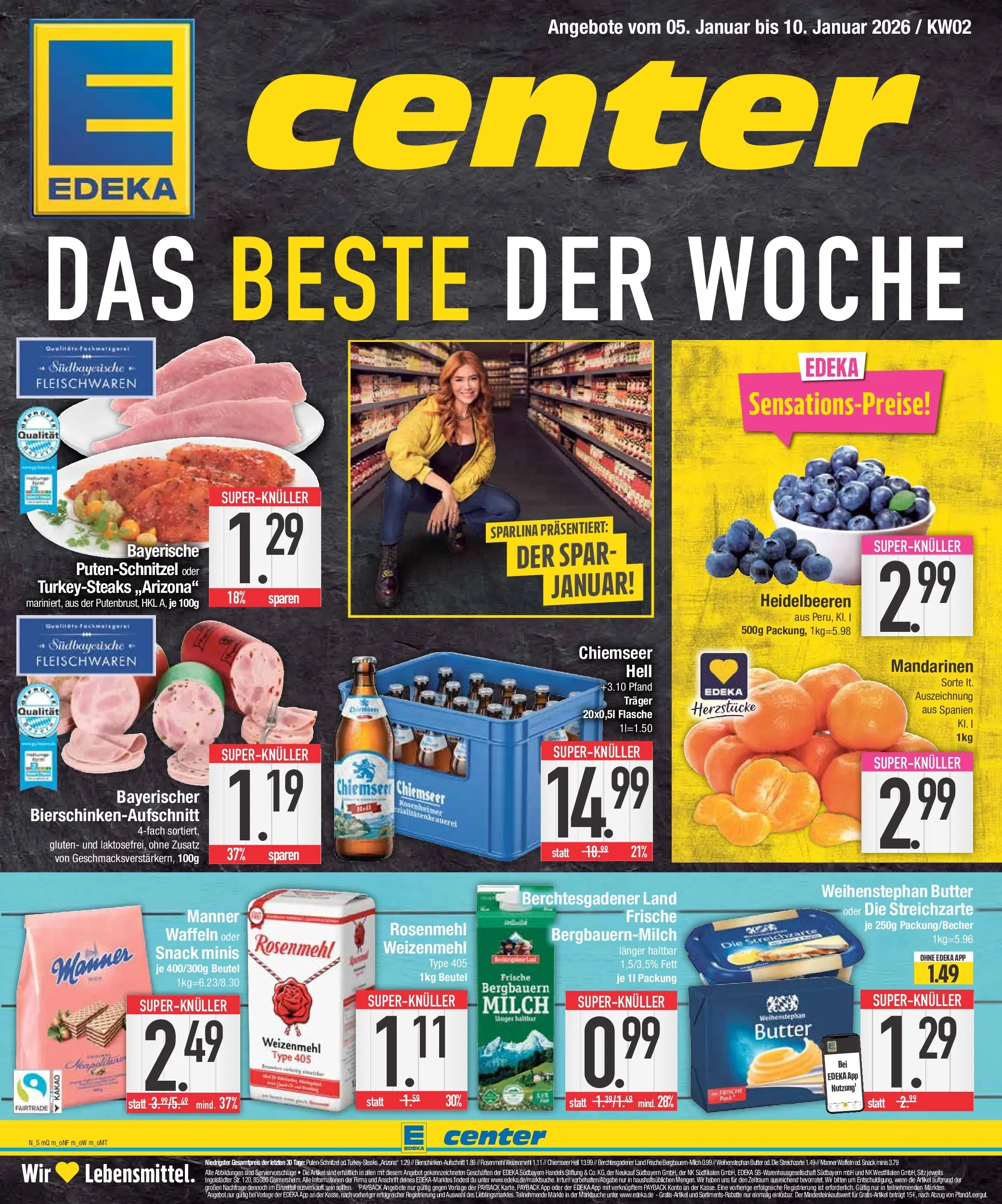 Edeka prospekt Augsburg-Göggingen	 (ab 04.01.2026) » Angebote Online | Seite: 1 | Produkte: Milch, Weizenmehl, Waffeln, Putenschnitzel