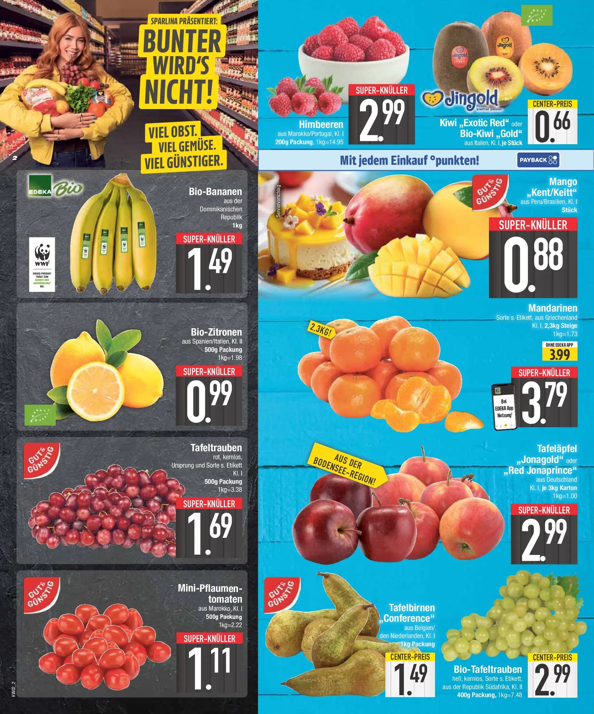 Edeka prospekt Augsburg-Göggingen	 (ab 04.01.2026) » Angebote Online | Seite: 2 | Produkte: Himbeeren, Mandarinen, Apple, Mango