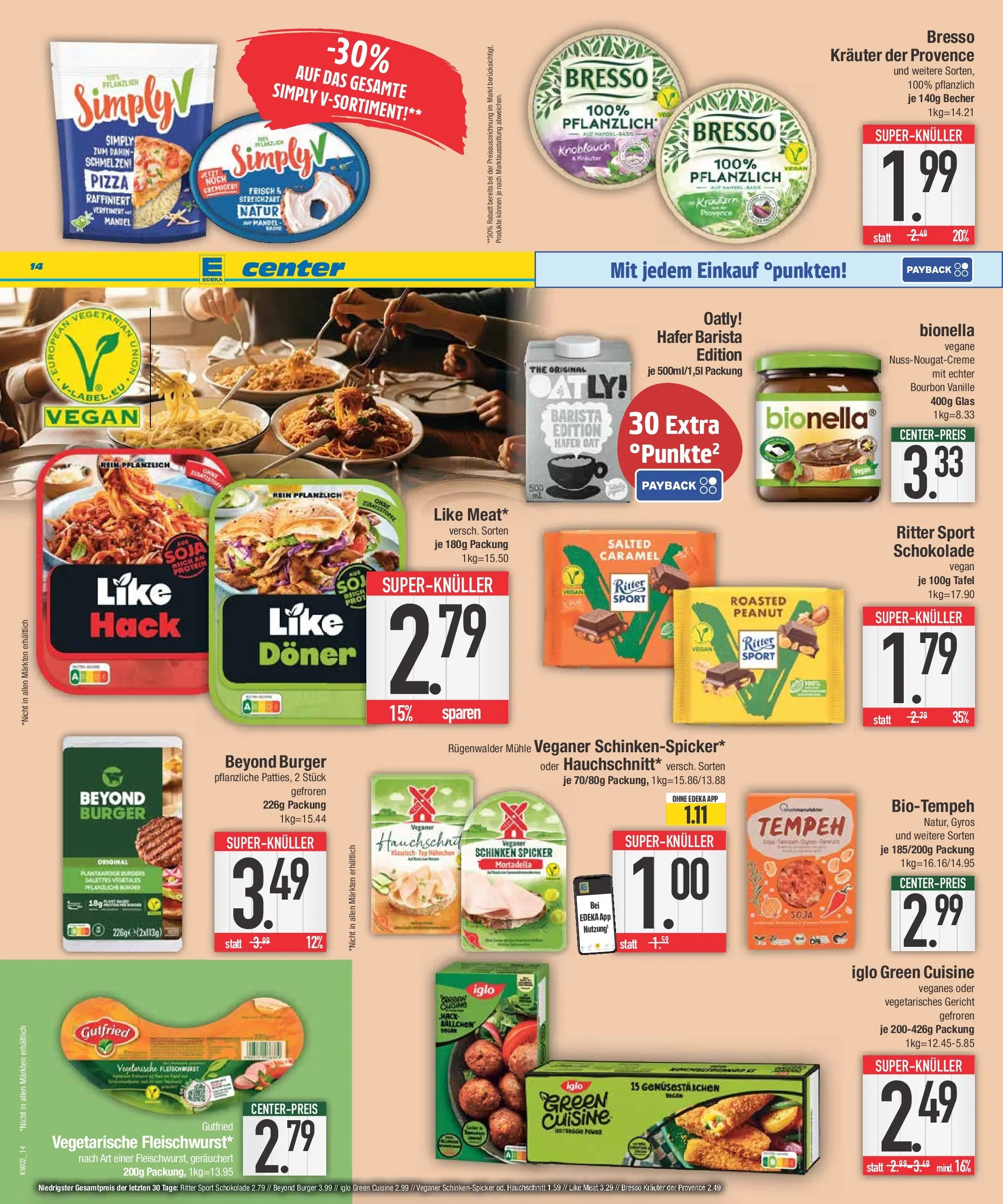 Edeka prospekt Augsburg-Göggingen	 (ab 04.01.2026) » Angebote Online | Seite: 14 | Produkte: Schokolade, Iglo, Gyros, Like meat