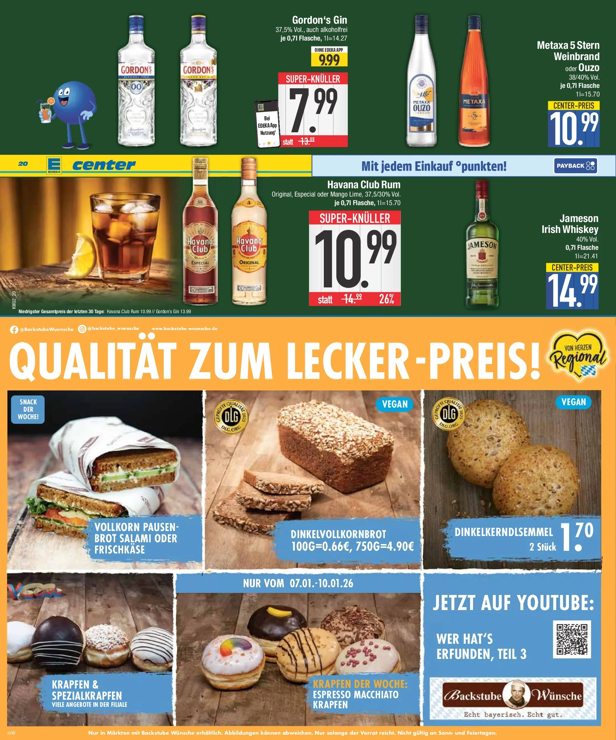 Edeka prospekt Augsburg-Göggingen	 (ab 04.01.2026) » Angebote Online | Seite: 24 | Produkte: Gordon's gin, Havana club, Rum, Whiskey