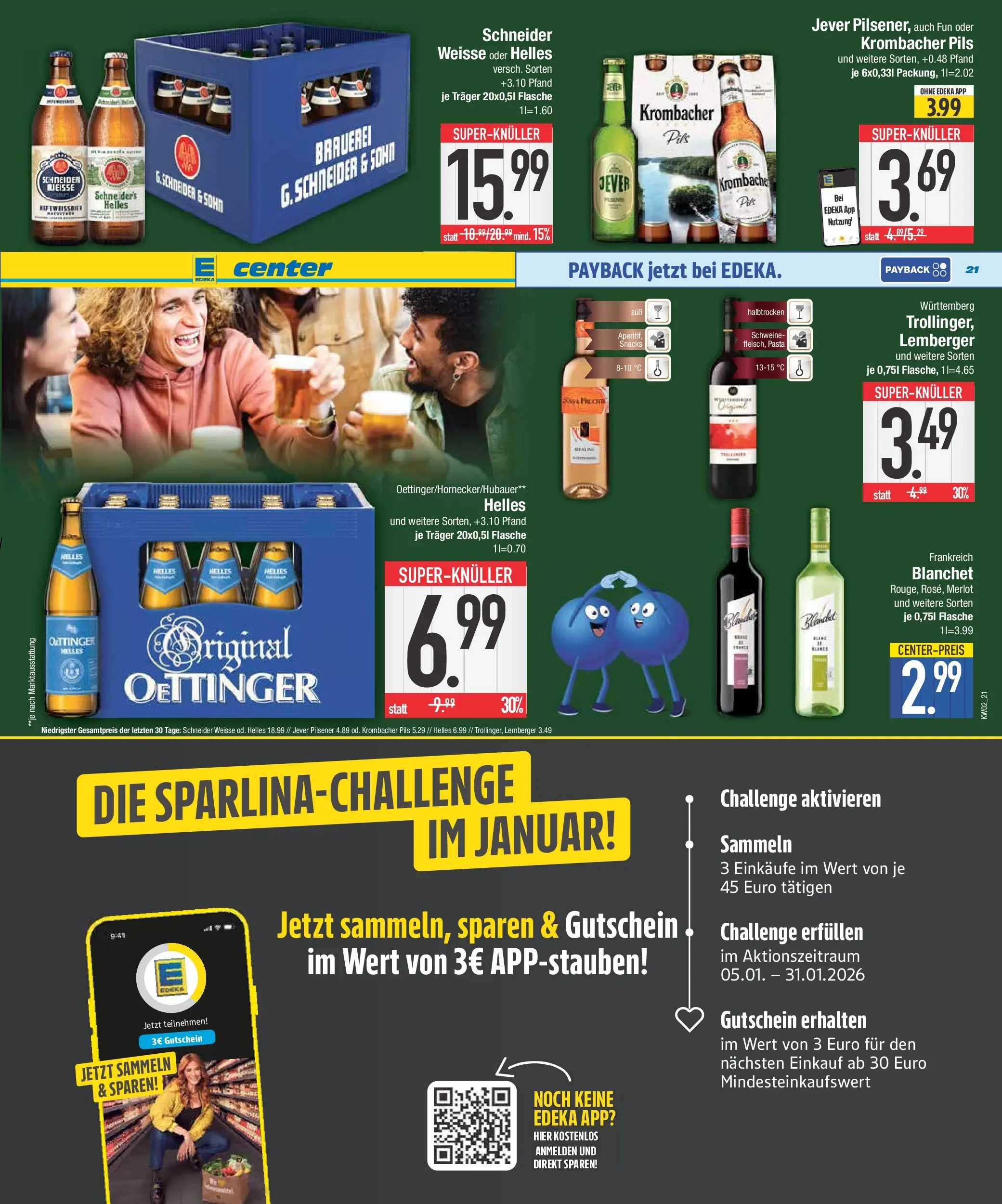 Edeka prospekt Augsburg-Göggingen	 (ab 04.01.2026) » Angebote Online | Seite: 25 | Produkte: Merlot, Pils, Oettinger, Pasta