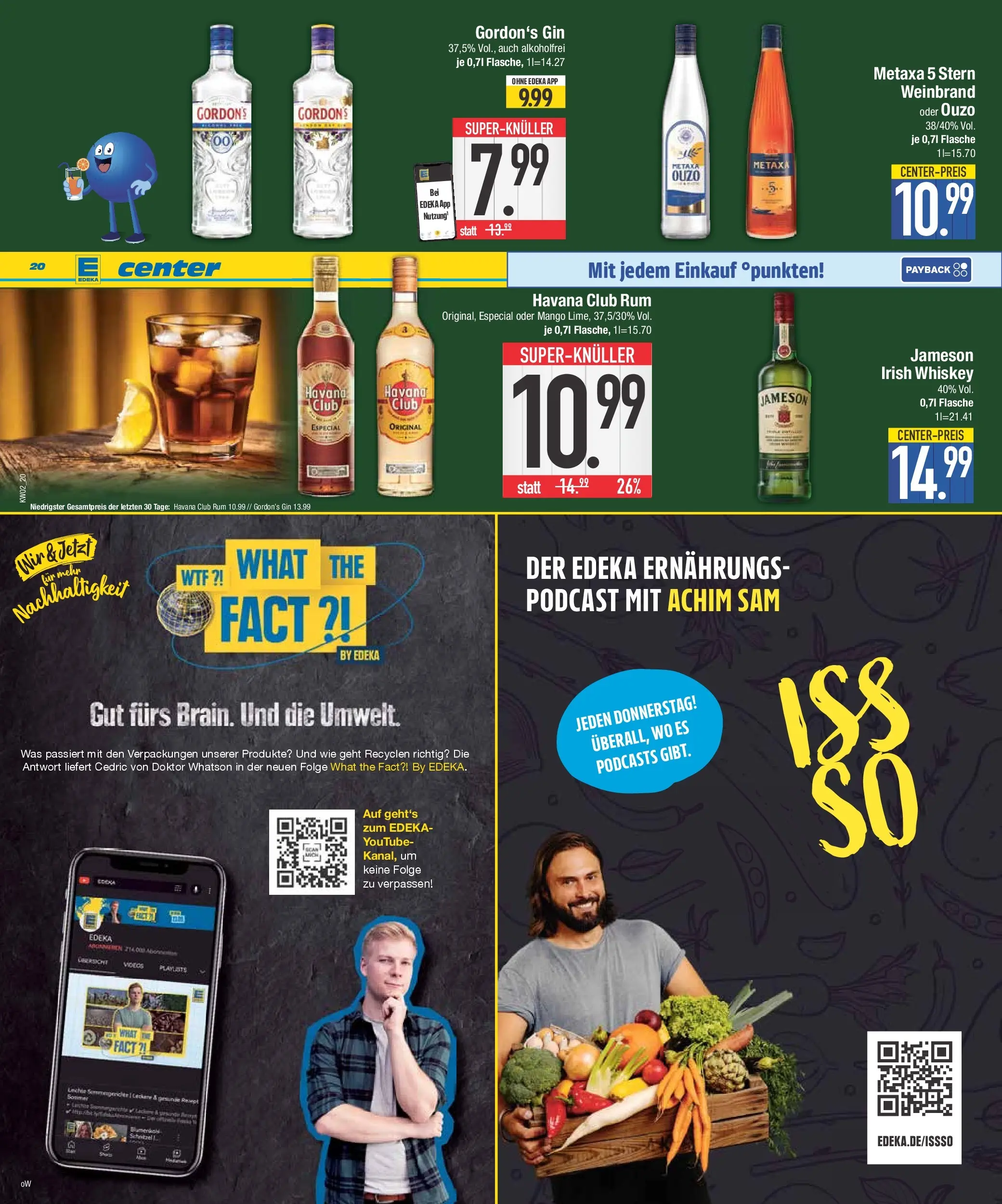 Edeka prospekt Neuburg an der Donau	 (ab 04.01.2026) » Angebote Online | Seite: 20 | Produkte: Ouzo, Rum, Mango, Gin