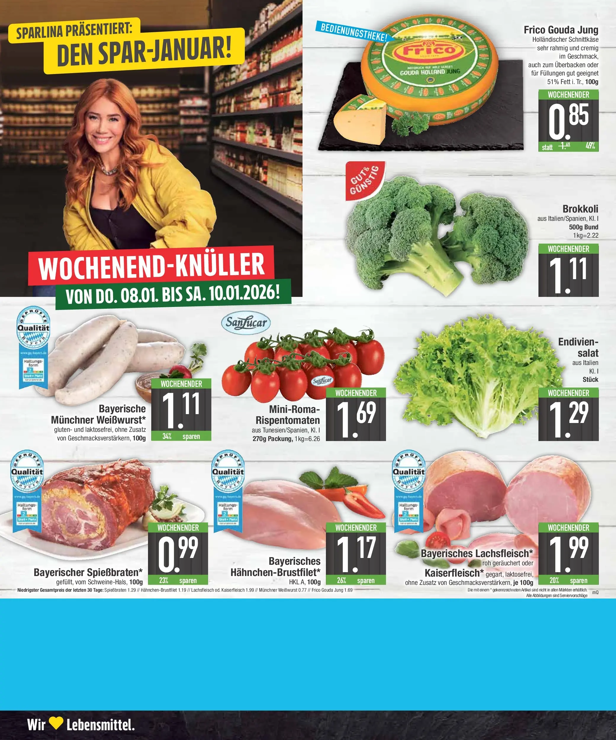 Edeka prospekt Augsburg-Göggingen	 (ab 04.01.2026) » Angebote Online | Seite: 28 | Produkte: Gouda, Weißwurst, Brokkoli, Salat