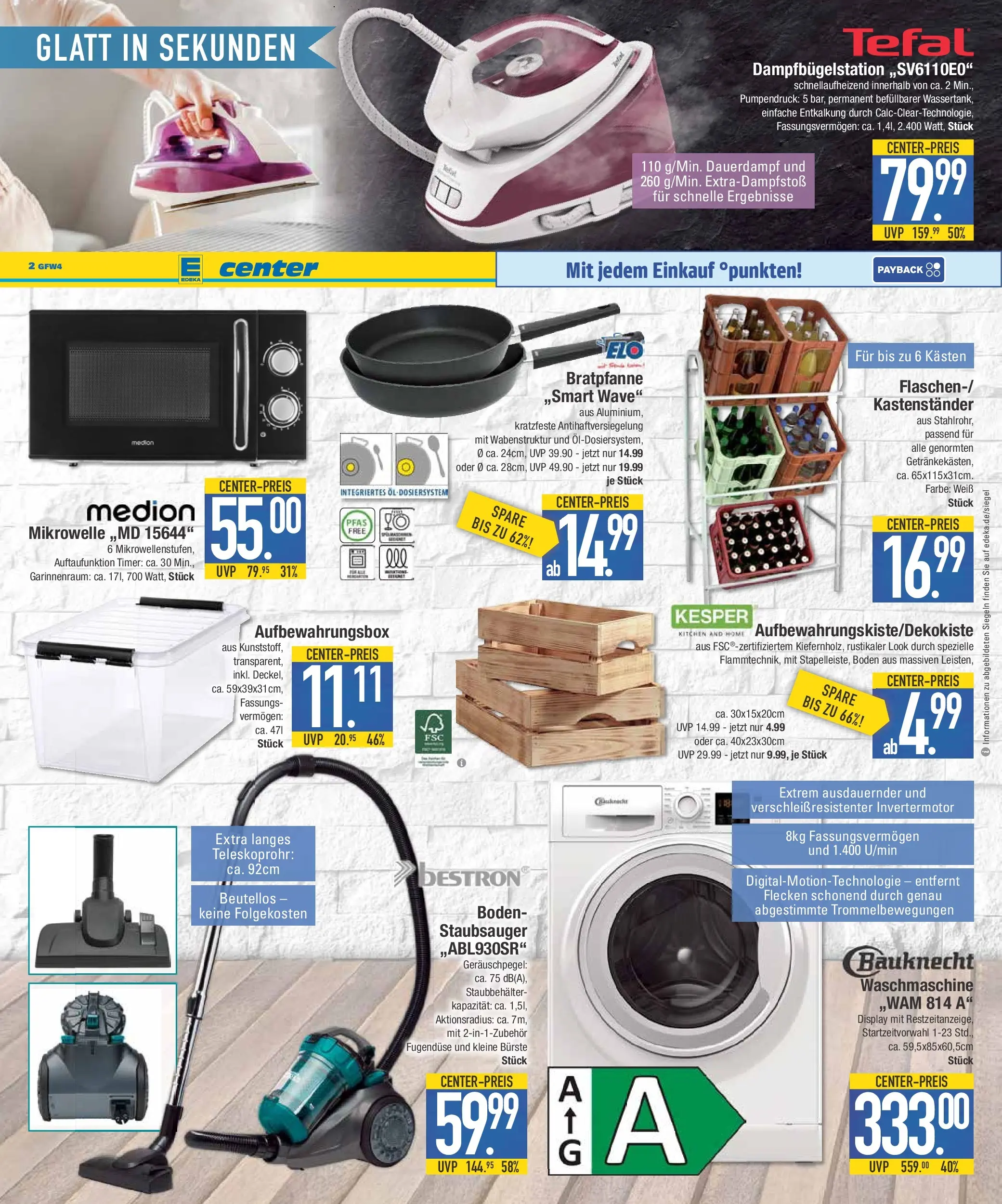 Edeka prospekt Augsburg-Göggingen	 (ab 04.01.2026) » Angebote Online | Seite: 17 | Produkte: Mikrowelle, Staubsauger, Waschmaschine, Bürste