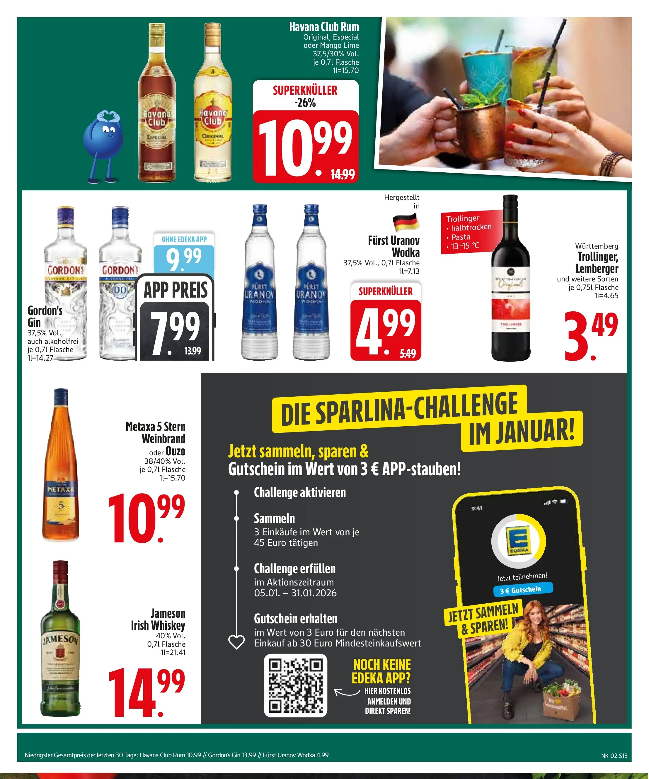 Edeka prospekt Inning/Ammersee	 (ab 04.01.2026) » Angebote Online | Seite: 15 | Produkte: Gordon's gin, Jameson, Gin, Whiskey