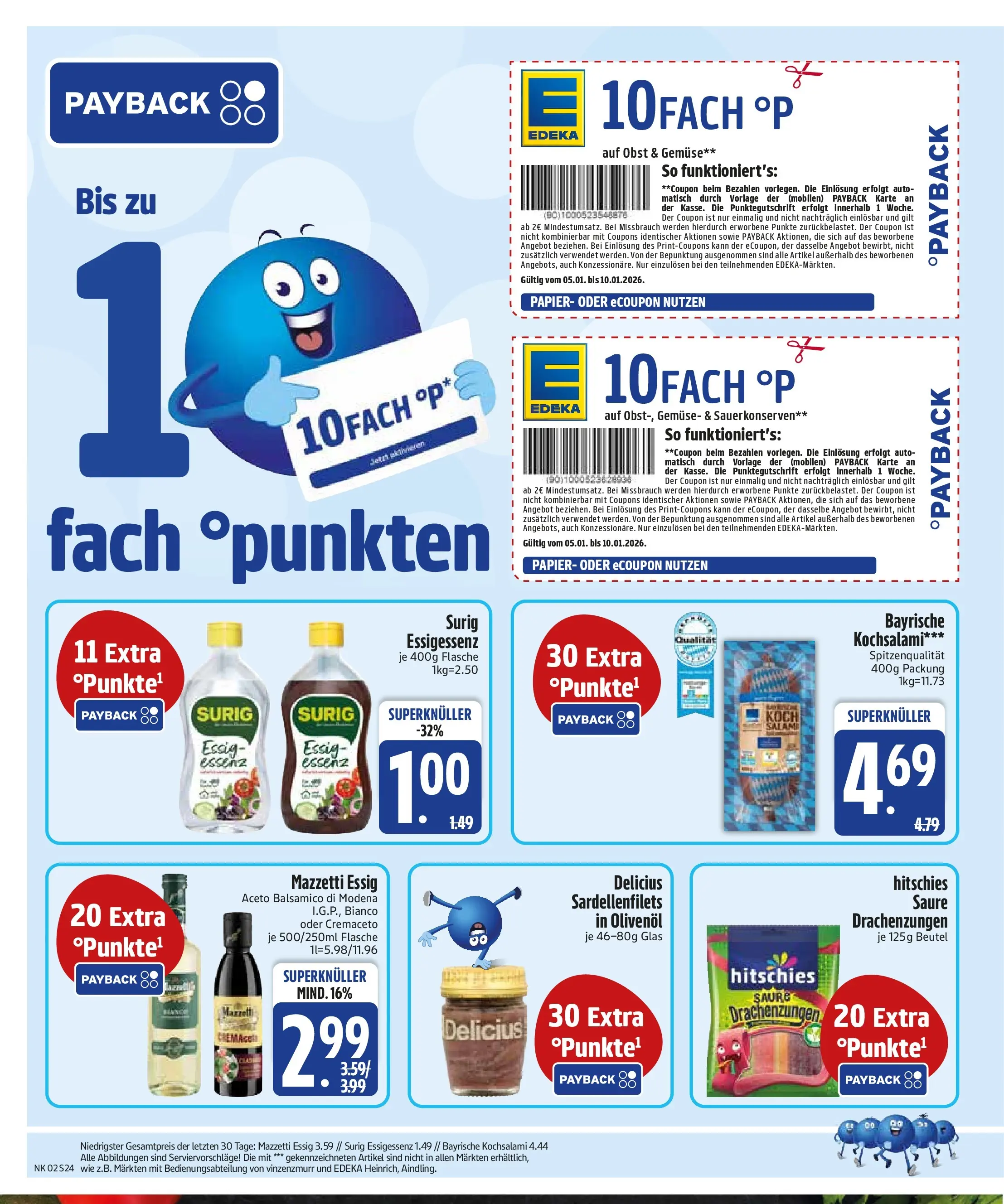 Edeka prospekt Inning/Ammersee	 (ab 04.01.2026) » Angebote Online | Seite: 26 | Produkte: Essig, Olivenol, Gemüse, Obst