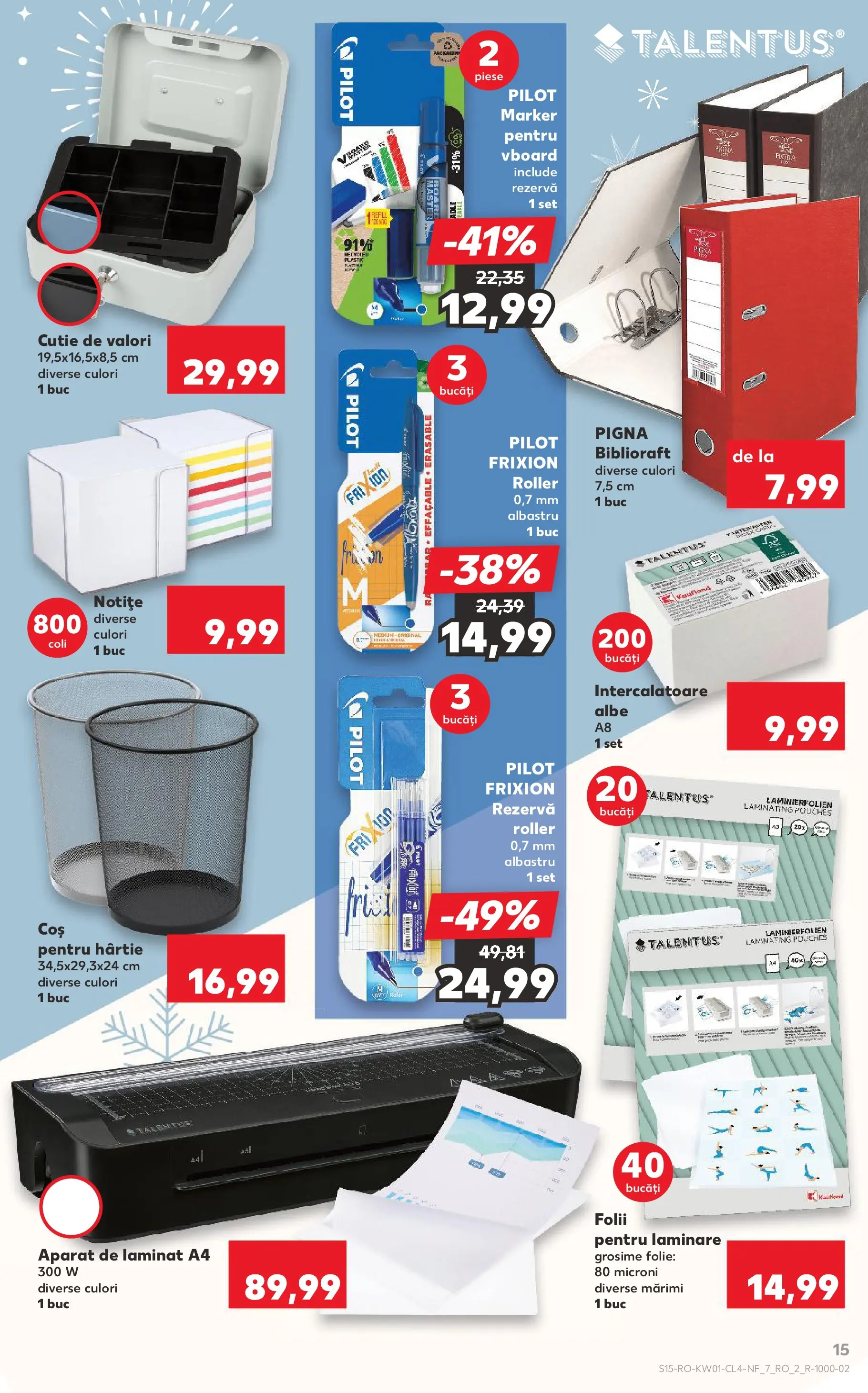Catalog Kaufland - Ploiești 31.12.2025 - Revista si Oferta | Pagină: 15 | Produse: Laminator, Coș, Cutie