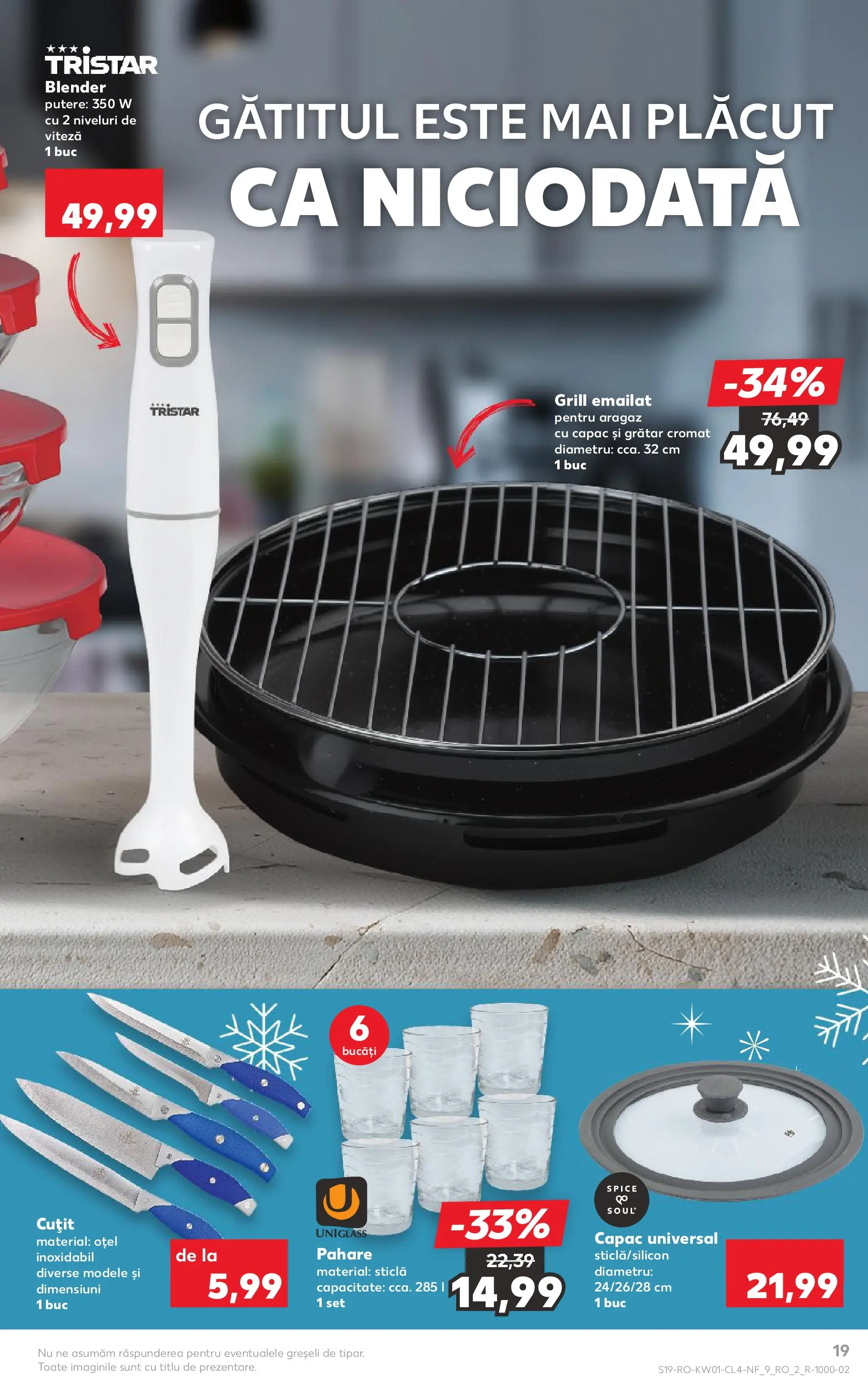 Catalog Kaufland - Ploiești 31.12.2025 - Revista si Oferta | Pagină: 19 | Produse: Blender, Grill, Grătar, Cuțit