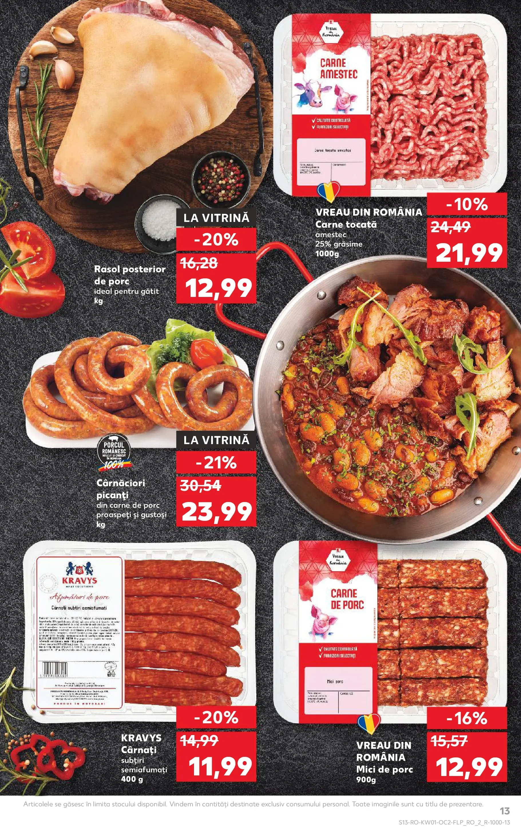 Catalog Kaufland - Domnesti 31.12.2025 - Revista si Oferta | Pagină: 13 | Produse: Vitrină, Mici, Carne tocată, Cârnați