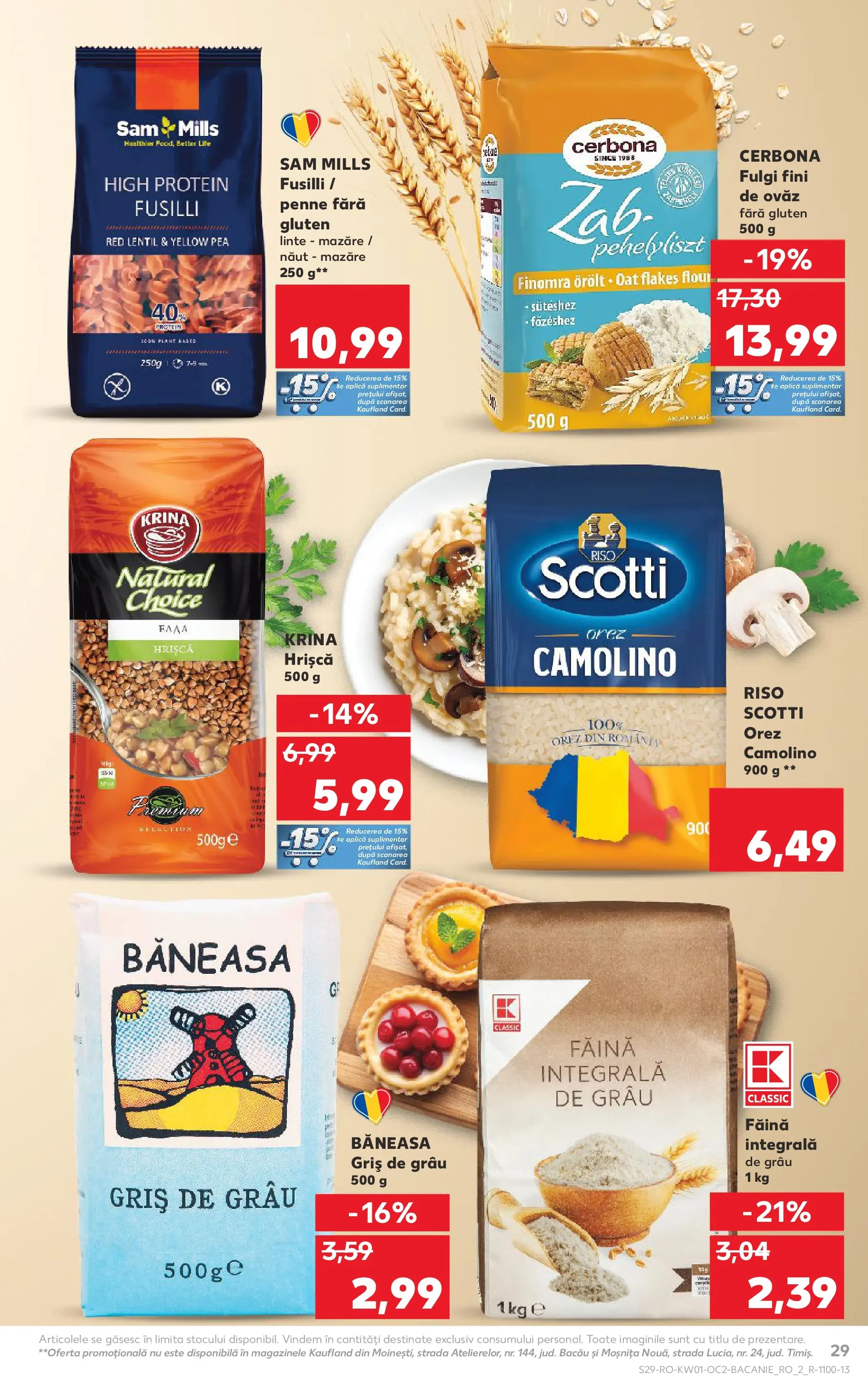 Catalog Kaufland - Ploiești 31.12.2025 - Revista si Oferta | Pagină: 29 | Produse: Mazăre, Făină, Orez, Fulgi