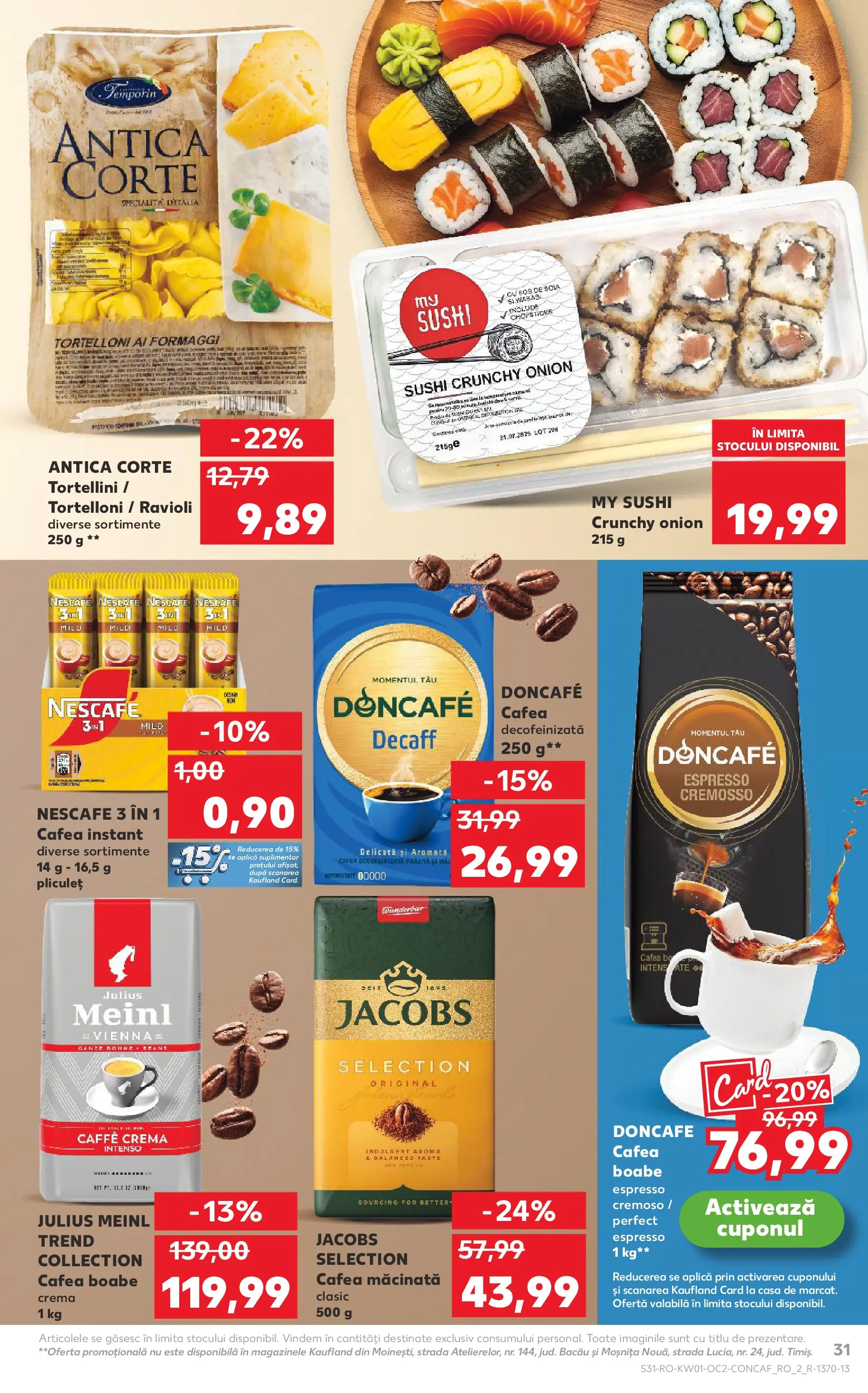 Catalog Kaufland - Câmpulung 31.12.2025 - Revista si Oferta | Pagină: 31 | Produse: Sushi, Köpek çiti, Cremă, Cafea