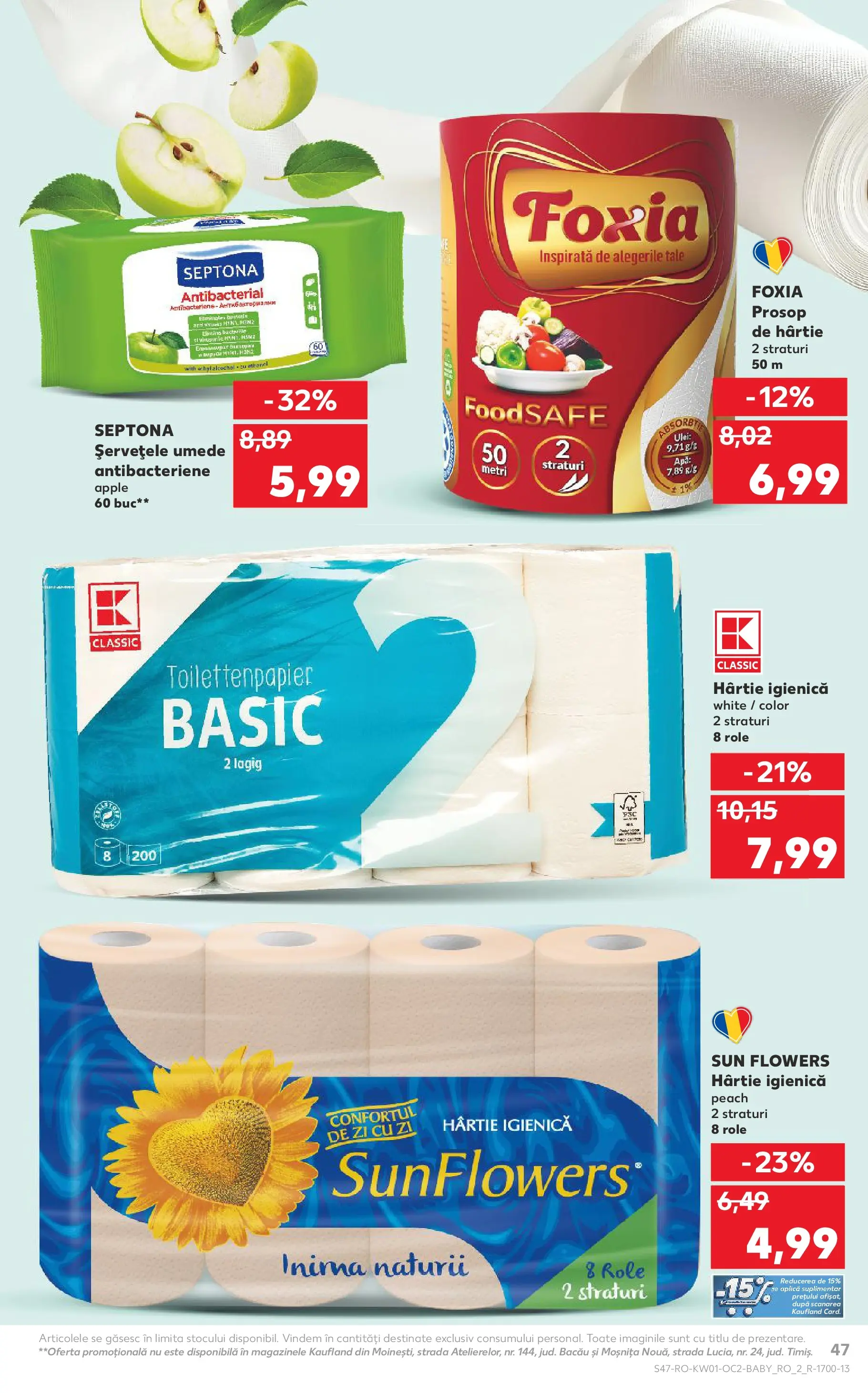 Catalog Kaufland - Satu Mare 31.12.2025 - Revista si Oferta | Pagină: 47 | Produse: Role, Ulei, Șervețele umede, Apă