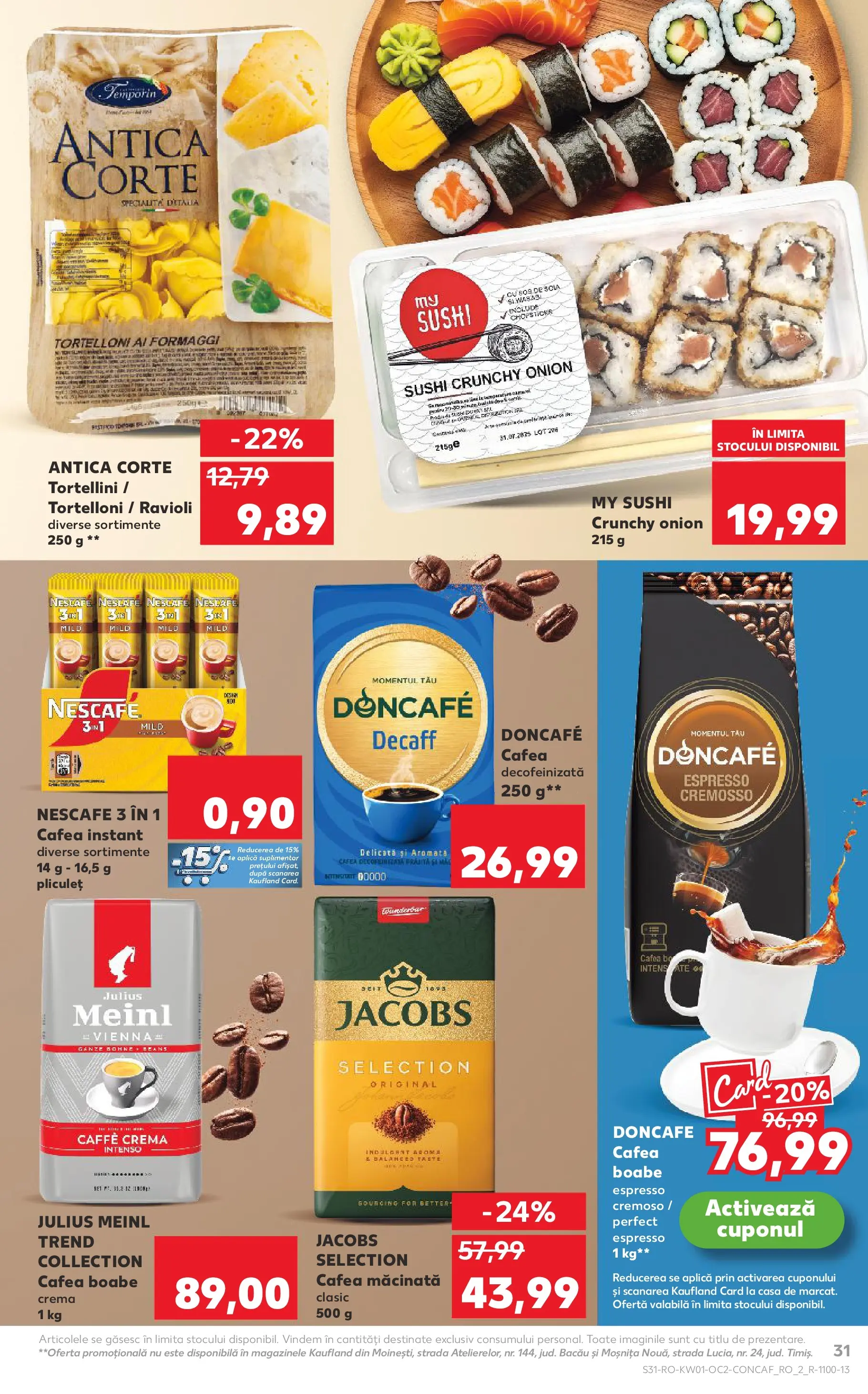 Catalog Kaufland - Ploiești 31.12.2025 - Revista si Oferta | Pagină: 31 | Produse: Sushi, Köpek çiti, Cremă, Cafea