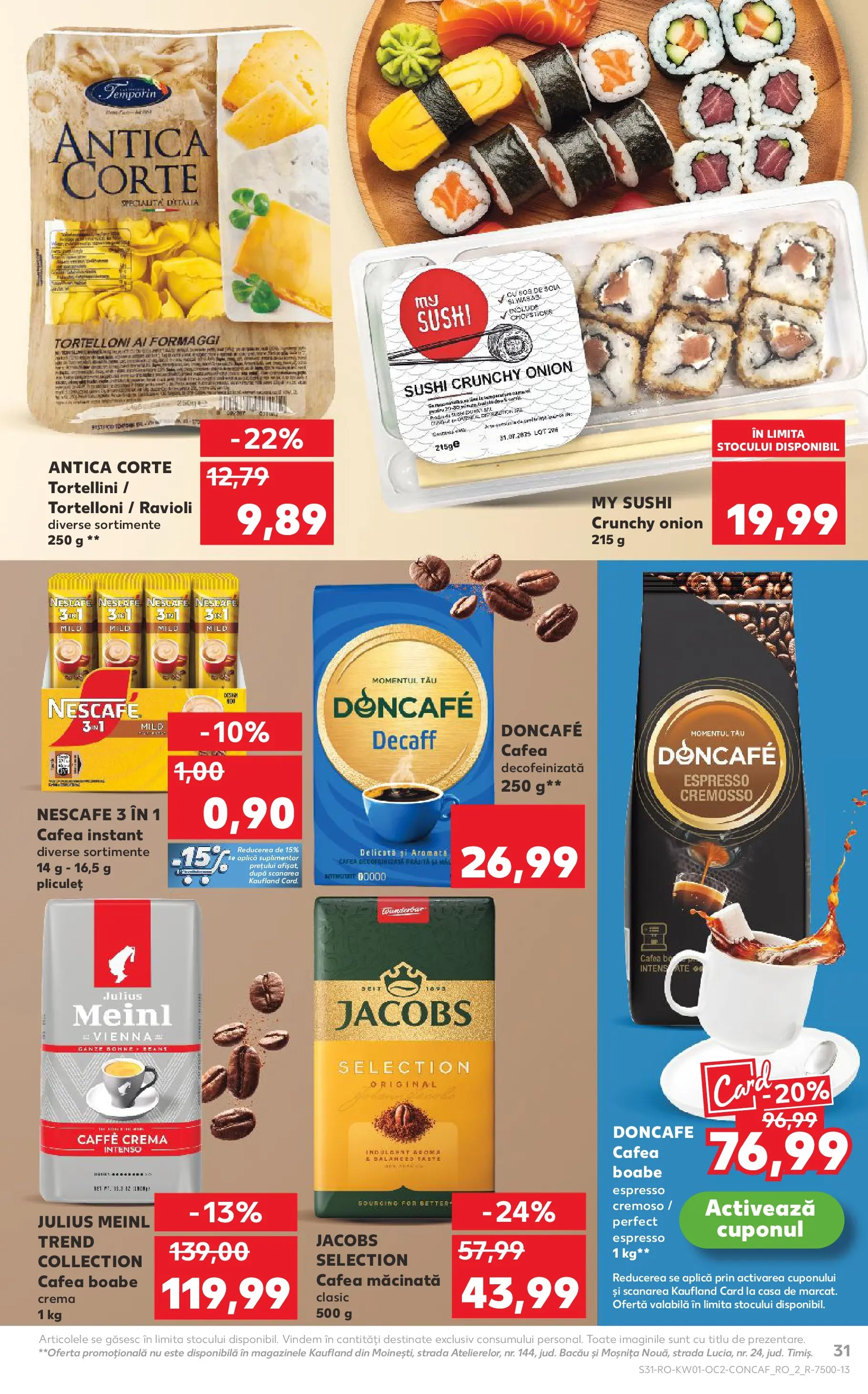 Catalog Kaufland - Viseu de Sus 31.12.2025 - Revista si Oferta | Pagină: 31 | Produse: Sushi, Köpek çiti, Cremă, Cafea