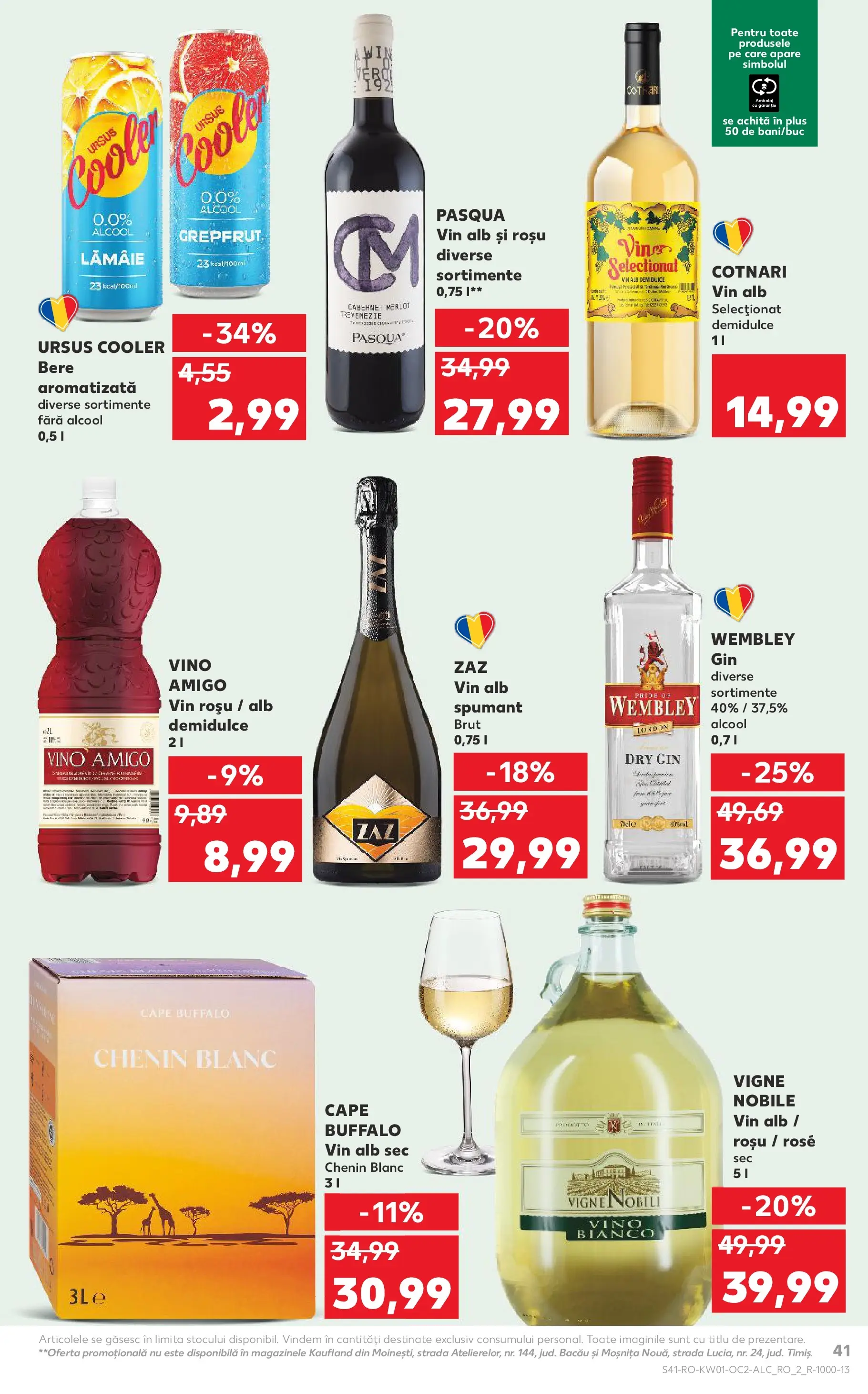 Catalog Kaufland - Domnesti 31.12.2025 - Revista si Oferta | Pagină: 41 | Produse: Vin, Bere, Gin, Lămâie