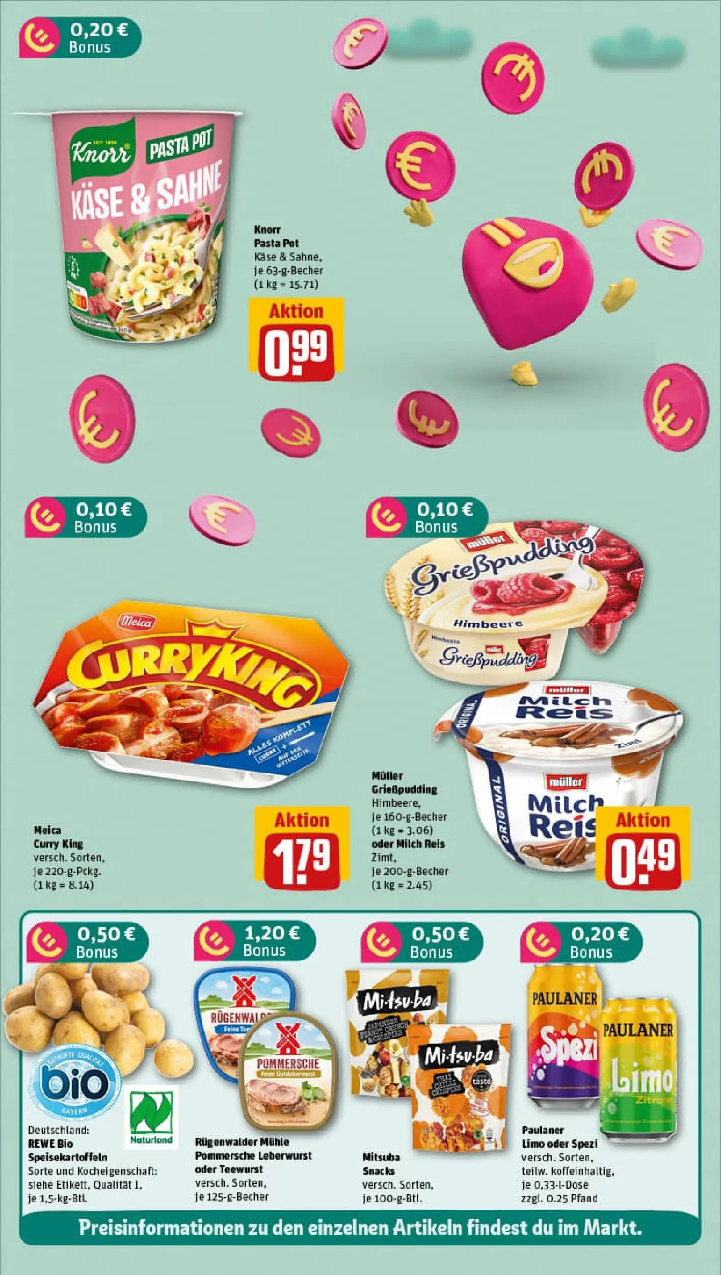 REWE Prospekt ab 04.01.2026 zum Blättern » Angebote | Seite: 3 | Produkte: Meica, Pasta, Sahne, Paulaner