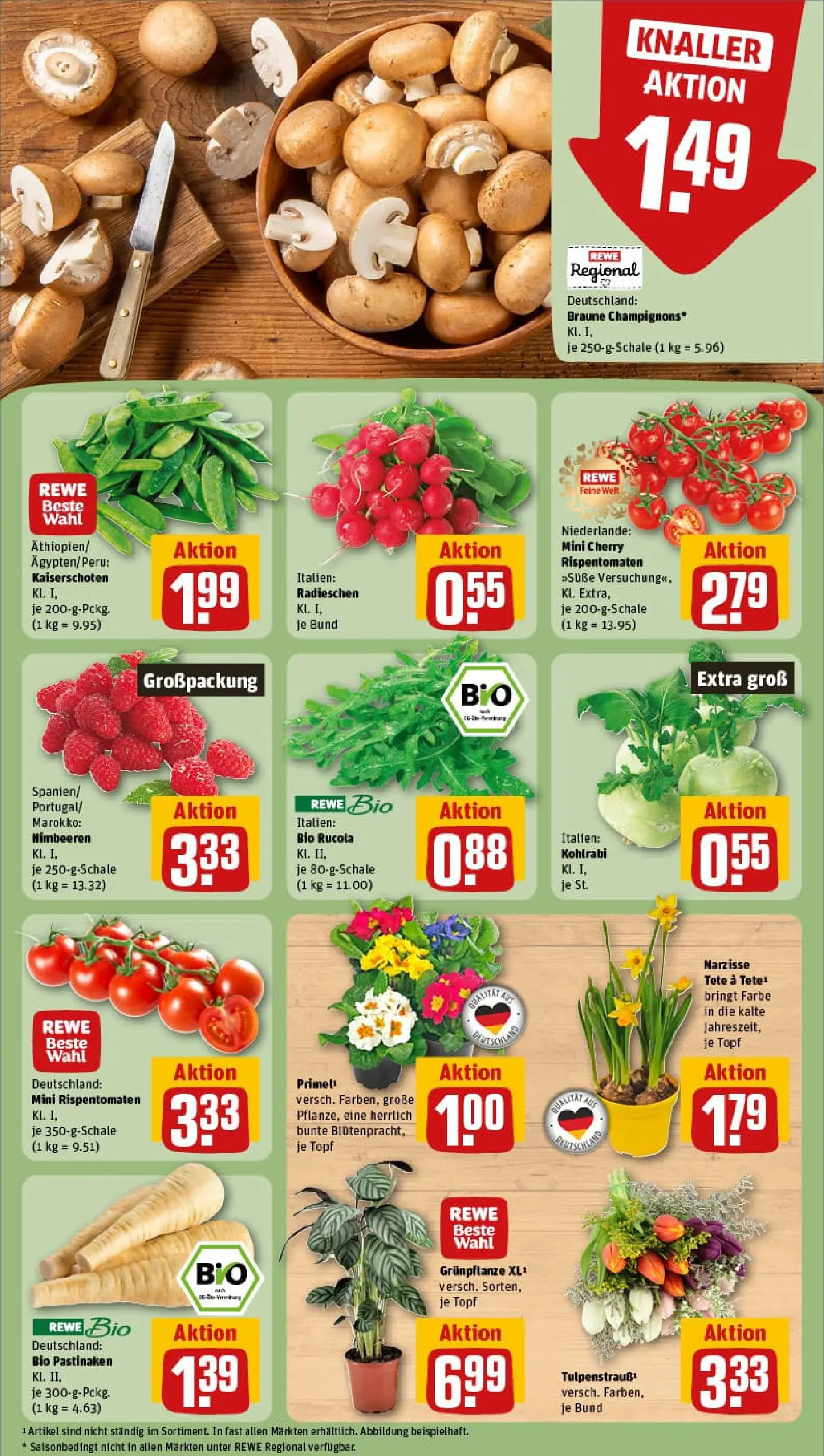 REWE Prospekt ab 05.01.2026 zum Blättern » Angebote | Seite: 7 | Produkte: Himbeeren, Rucola, Kohlrabi