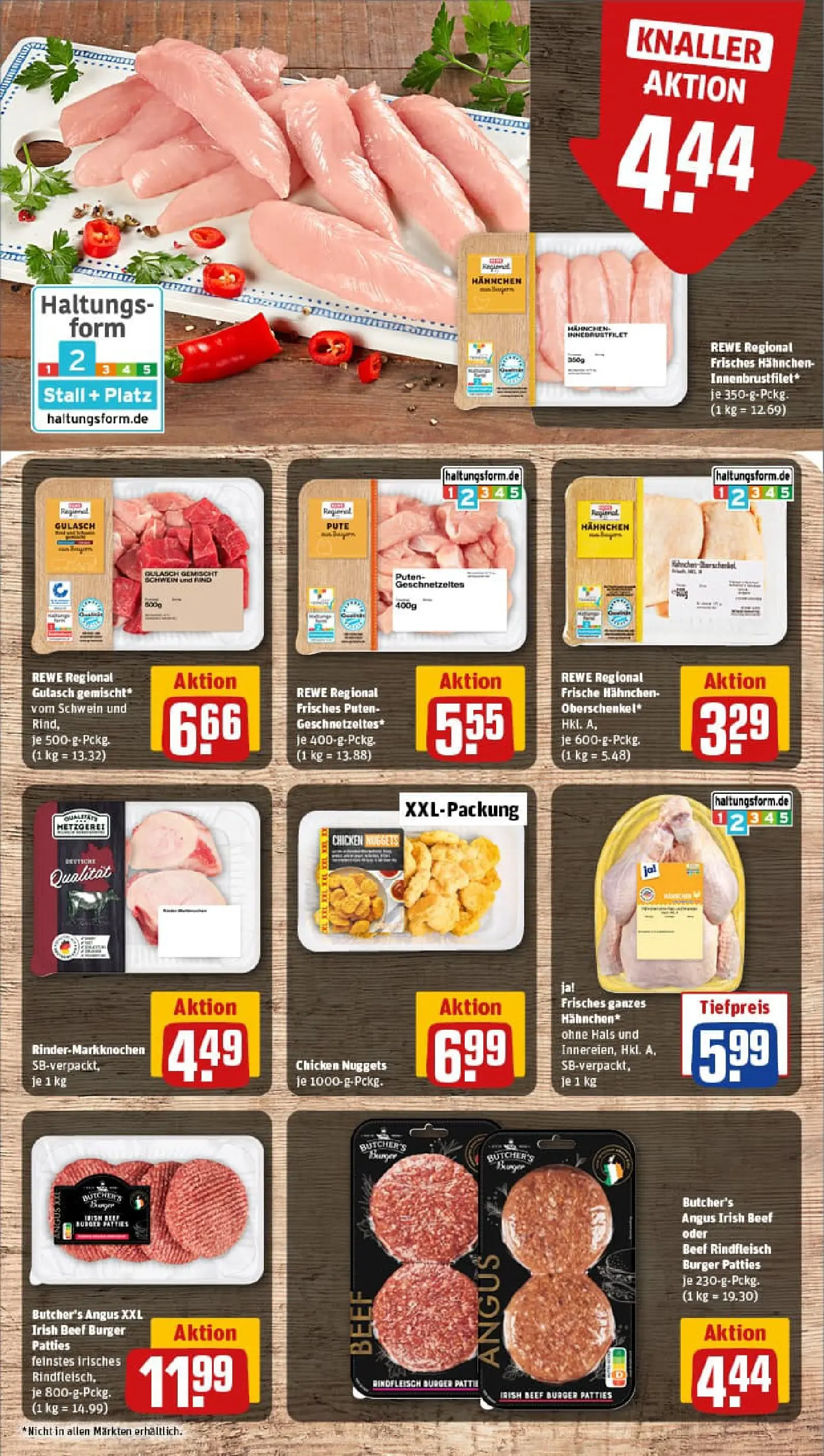 REWE Prospekt ab 04.01.2026 zum Blättern » Angebote | Seite: 8 | Produkte: Hahnchen, Burger, Gulasch, Rindfleisch