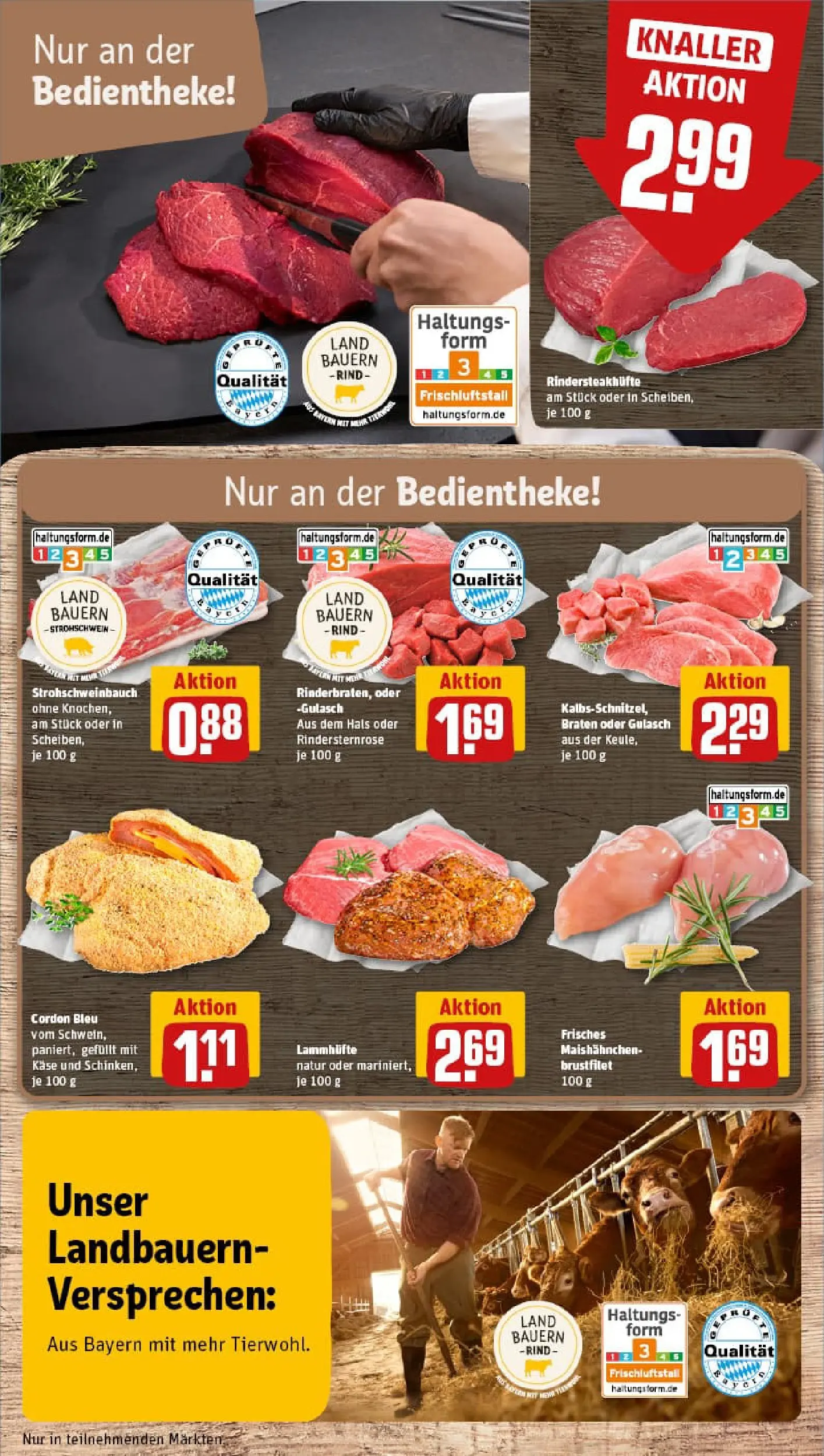 REWE Prospekt ab 04.01.2026 zum Blättern » Angebote | Seite: 10 | Produkte: Hahnchen, Käse, Gulasch, Steak