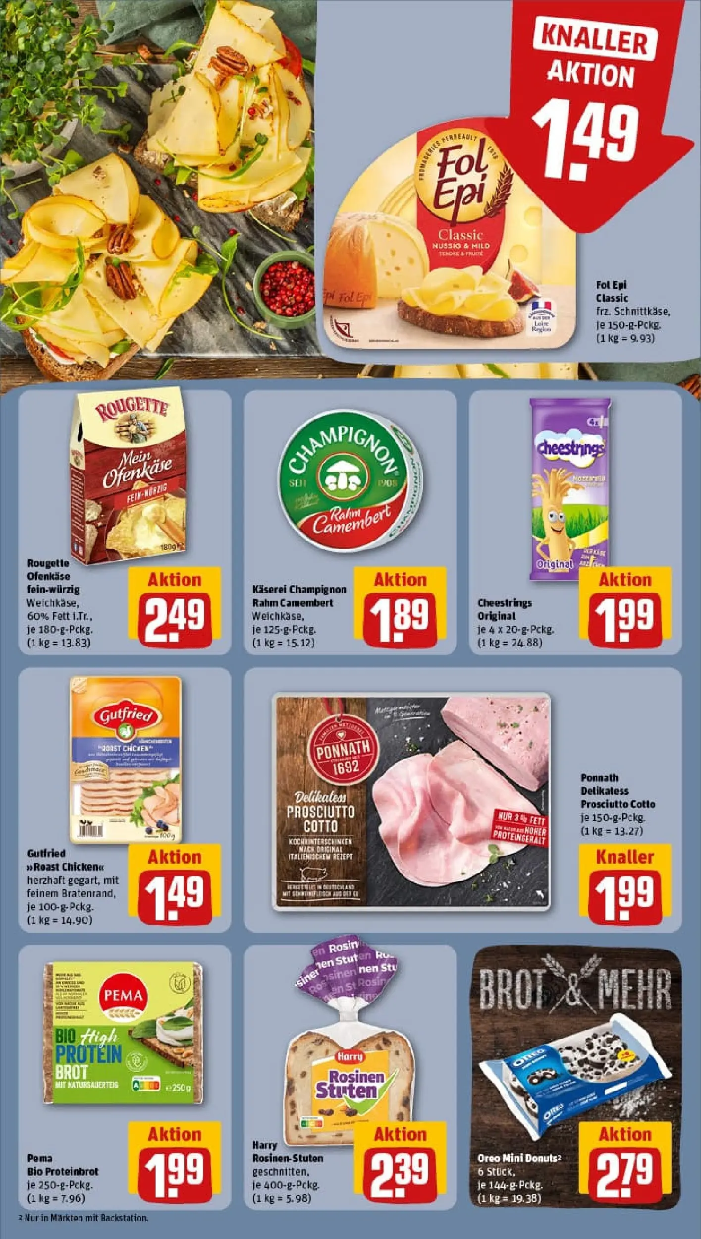 REWE Prospekt ab 04.01.2026 zum Blättern » Angebote | Seite: 10 | Produkte: Rougette ofenkase, Donuts, Rosinen, Brot