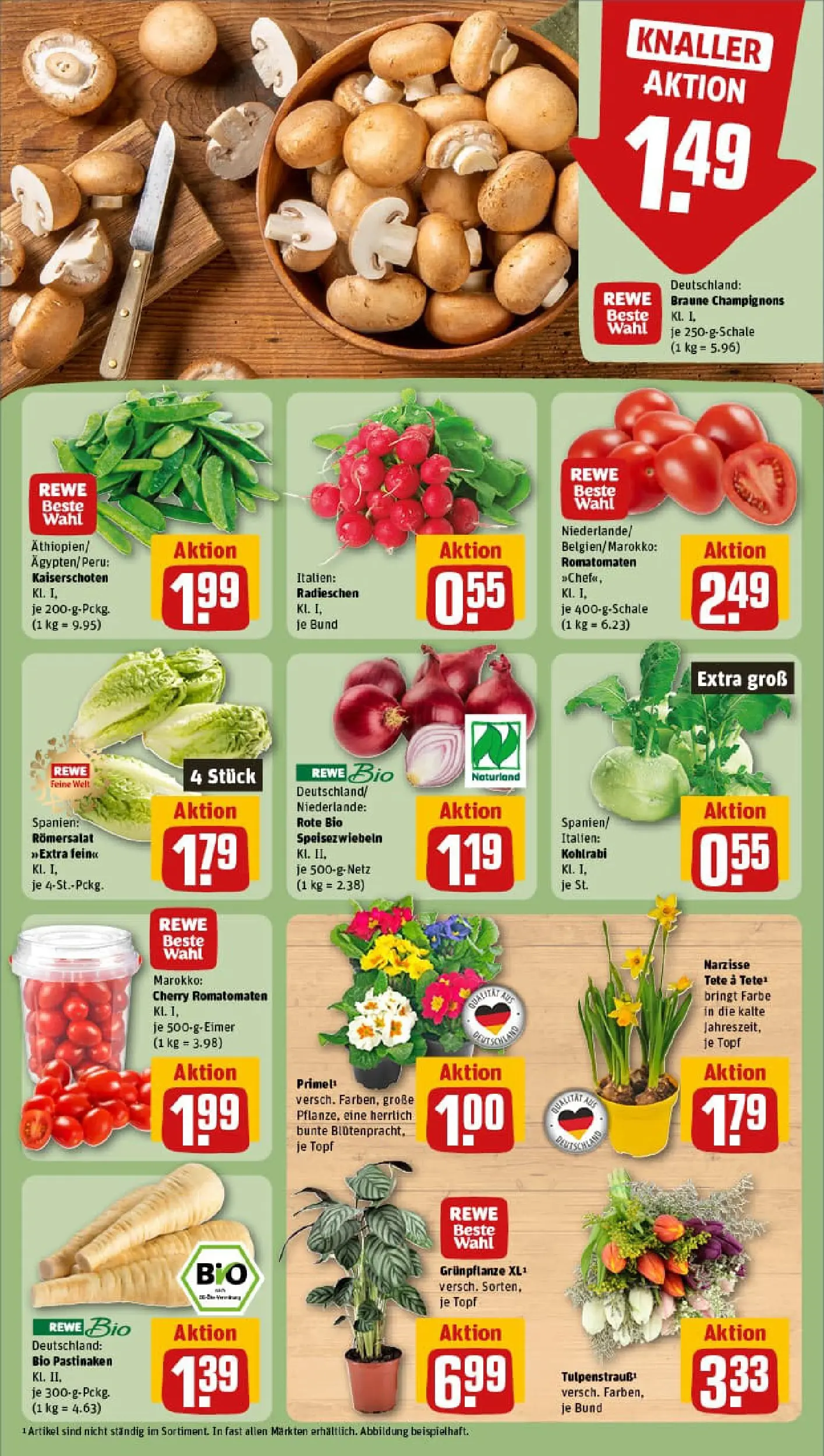 REWE Prospekt ab 04.01.2026 zum Blättern » Angebote | Seite: 7 | Produkte: Kohlrabi, Champignons