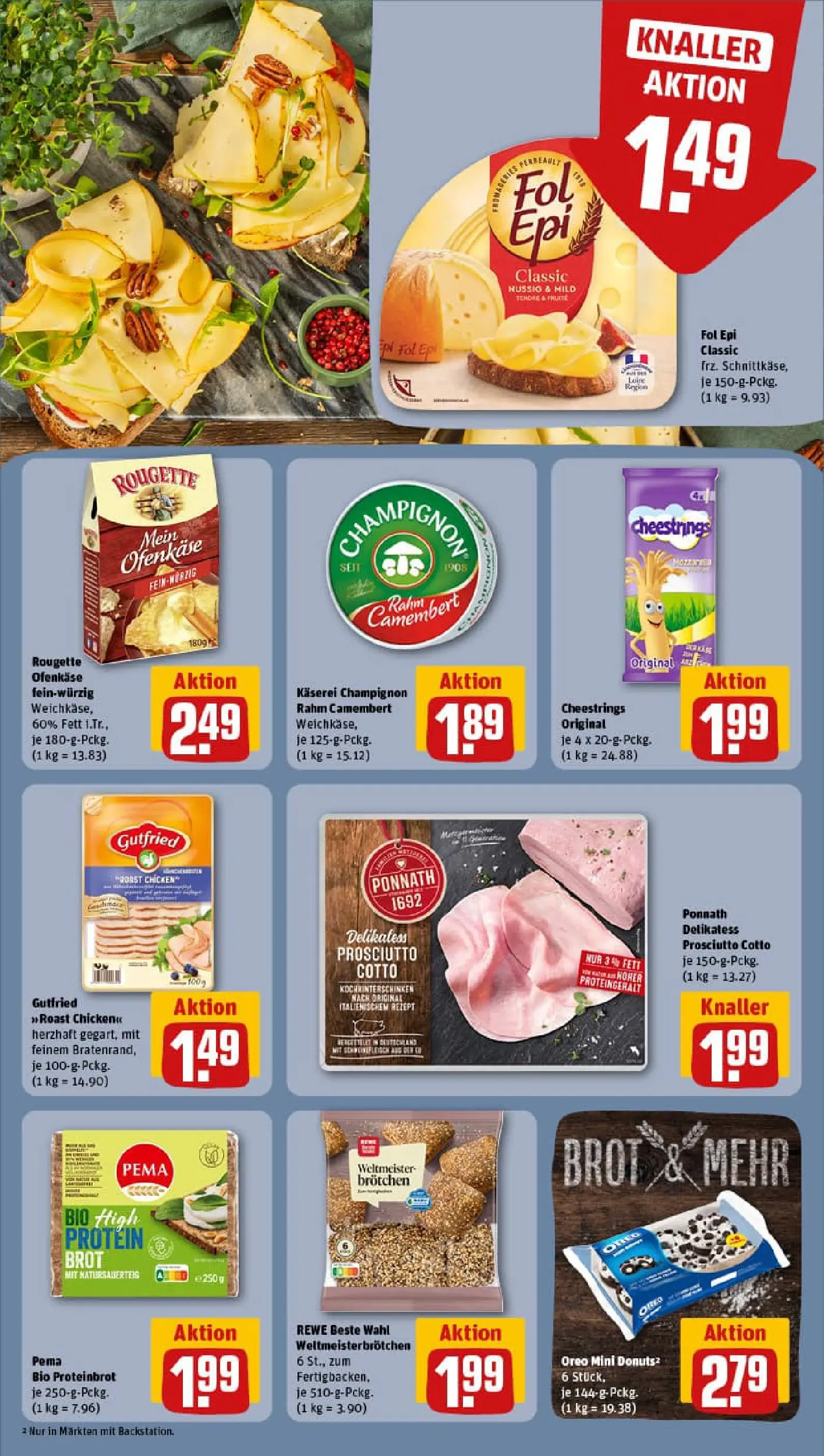 REWE Prospekt ab 04.01.2026 zum Blättern » Angebote | Seite: 12 | Produkte: String, Rougette ofenkase, Donuts, Brot