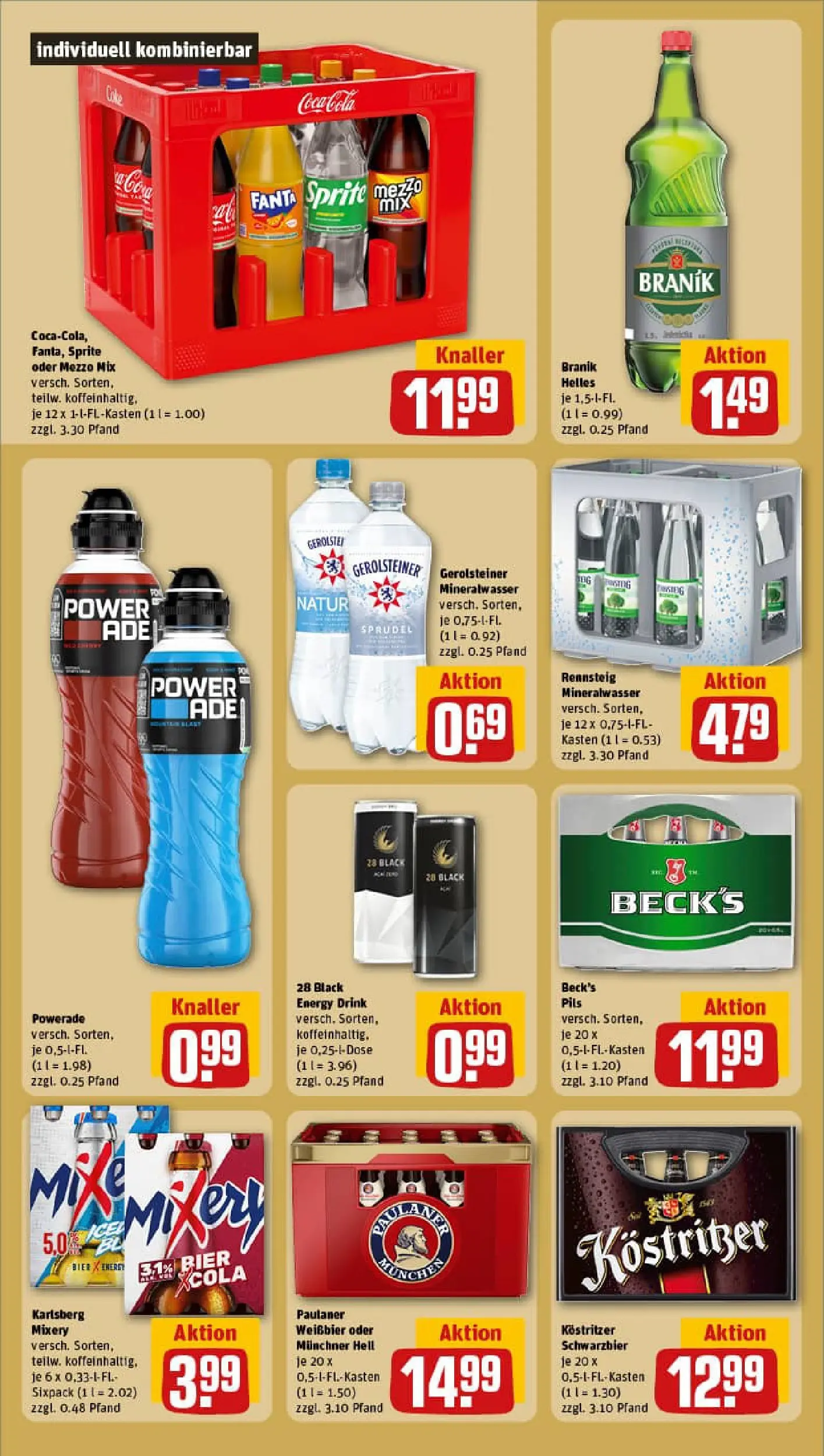 REWE Prospekt ab 04.01.2026 zum Blättern » Angebote | Seite: 24 | Produkte: Mezzo mix, Cola, Bier, Powerade