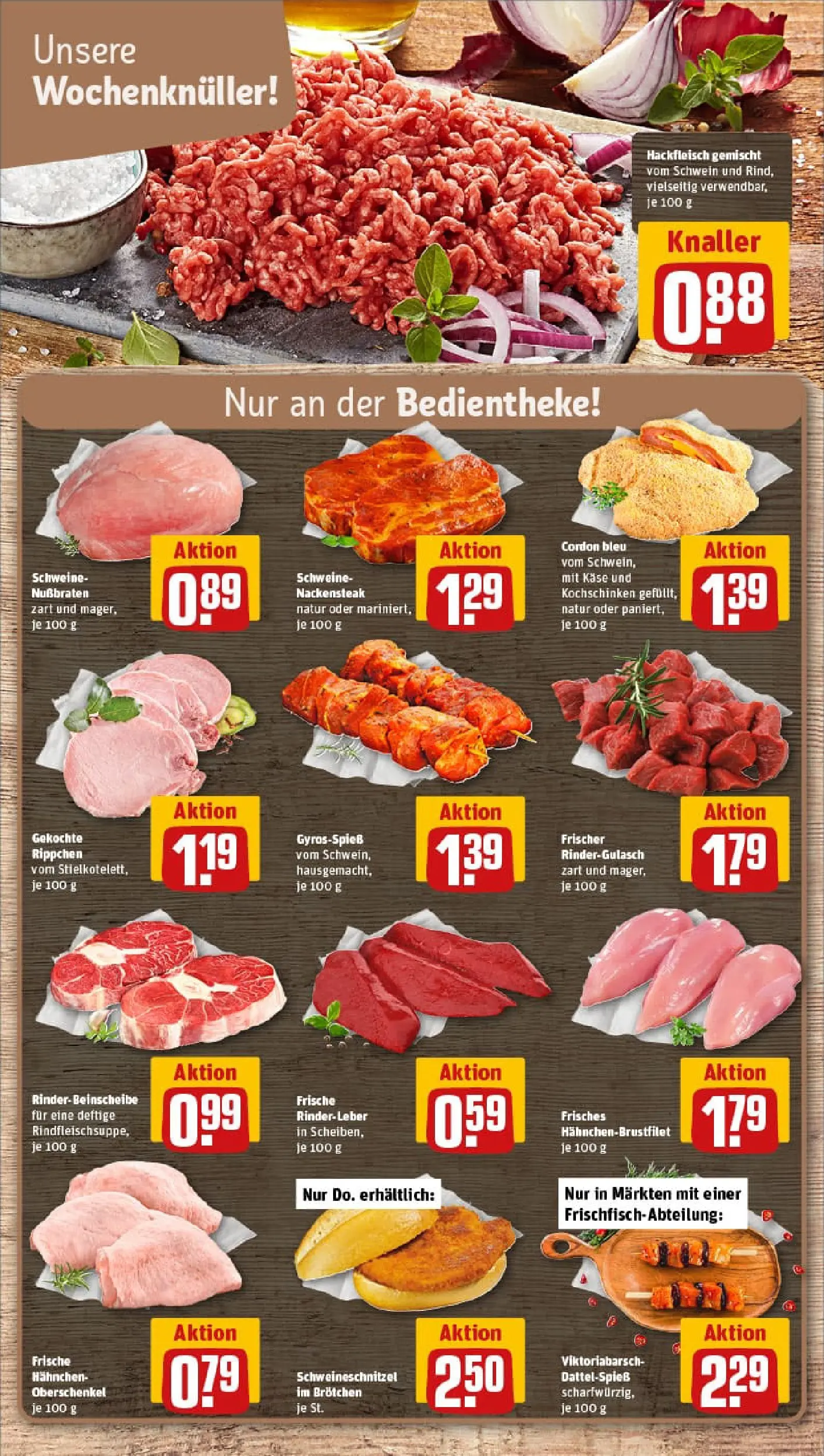 REWE Prospekt ab 04.01.2026 zum Blättern » Angebote | Seite: 8 | Produkte: Rindergulasch, Hahnchen, Schnitzel, Gyros