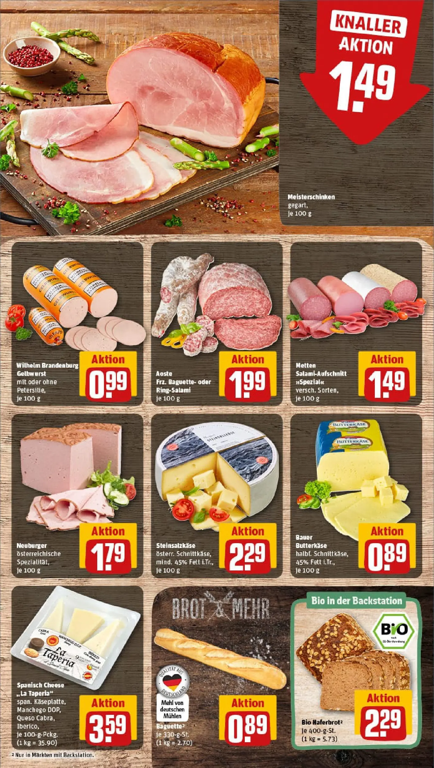 REWE Prospekt ab 04.01.2026 zum Blättern » Angebote | Seite: 9 | Produkte: Mehl, Baguette, Brot, Salami