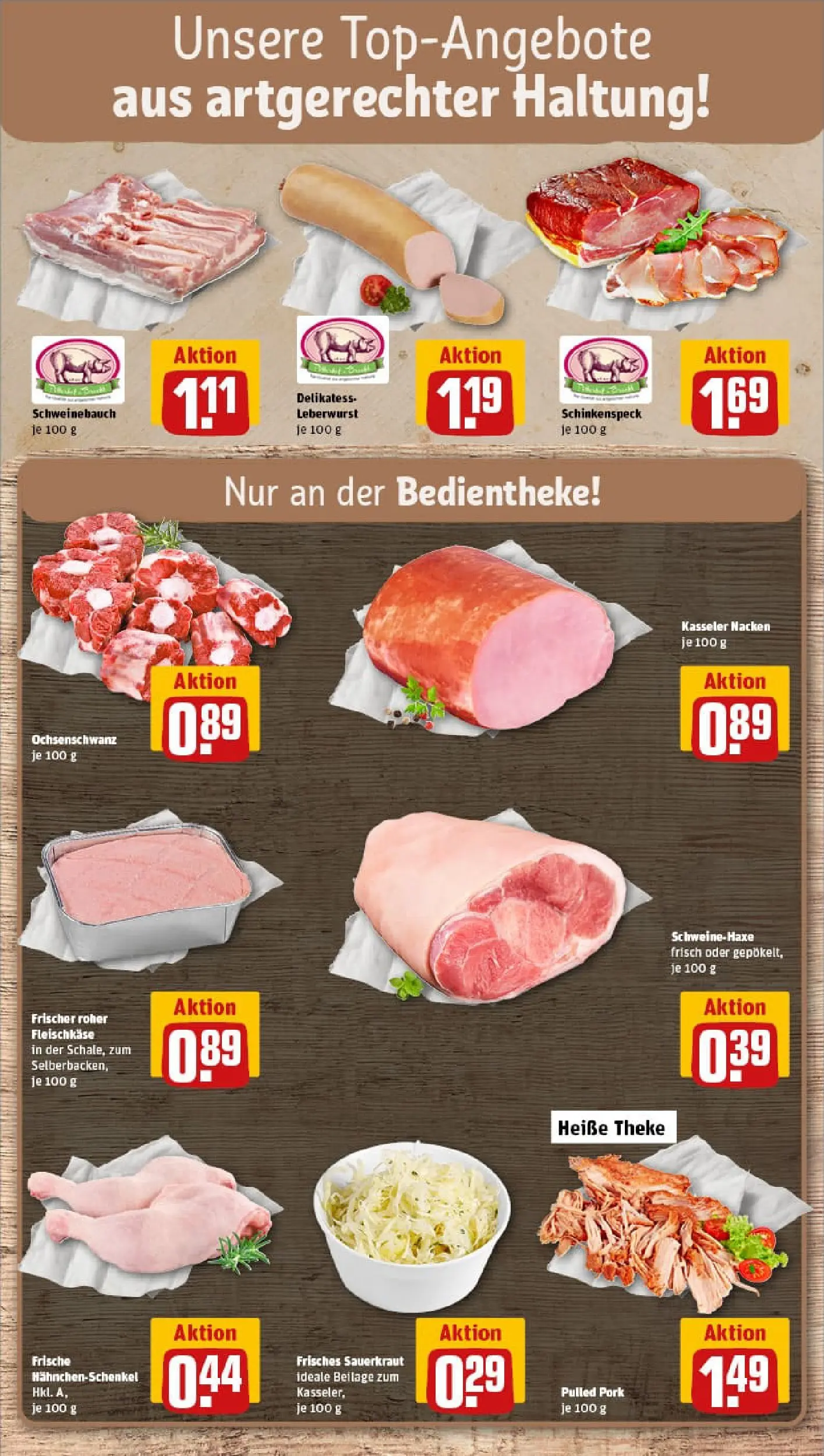 REWE Prospekt ab 04.01.2026 zum Blättern » Angebote | Seite: 8 | Produkte: Hahnchenschenkel, Theke, Schweinebauch, Kasseler nacken