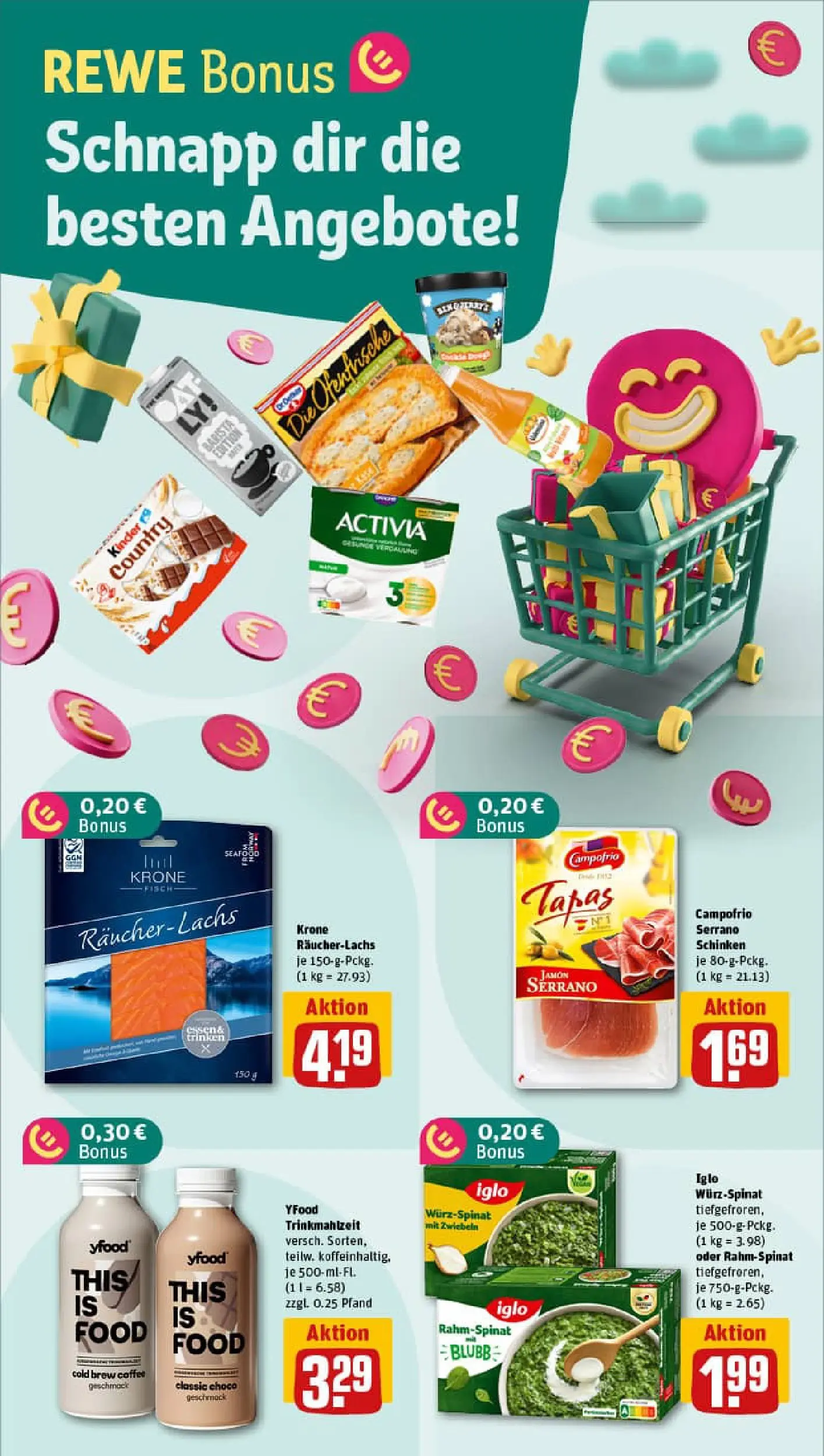 REWE Prospekt ab 04.01.2026 zum Blättern » Angebote | Seite: 6 | Produkte: YFood, Fisch, Zwiebeln, Schinken