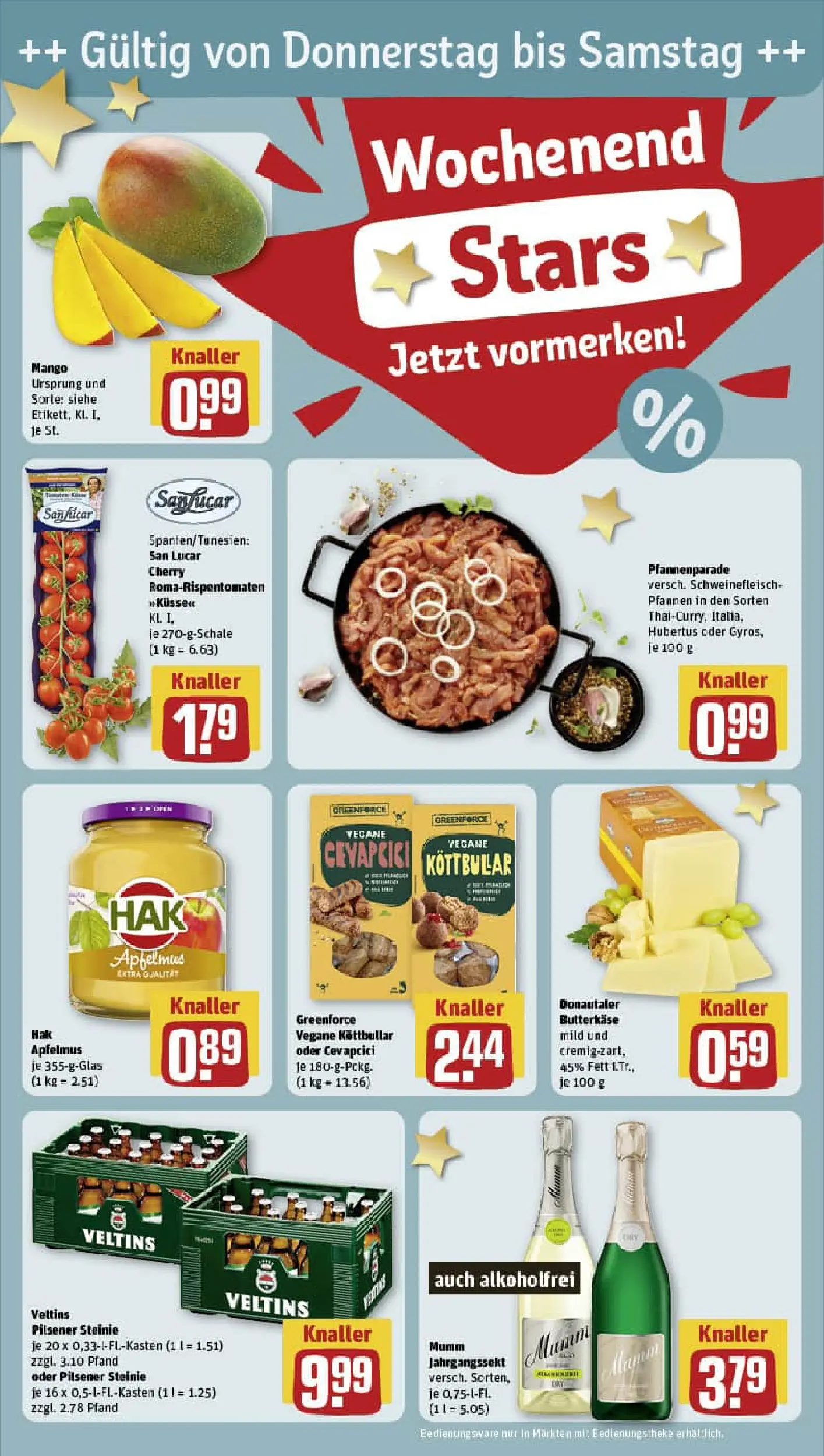REWE Prospekt ab 04.01.2026 zum Blättern » Angebote | Seite: 28 | Produkte: Butter, Cevapcici, Mango, Veltins