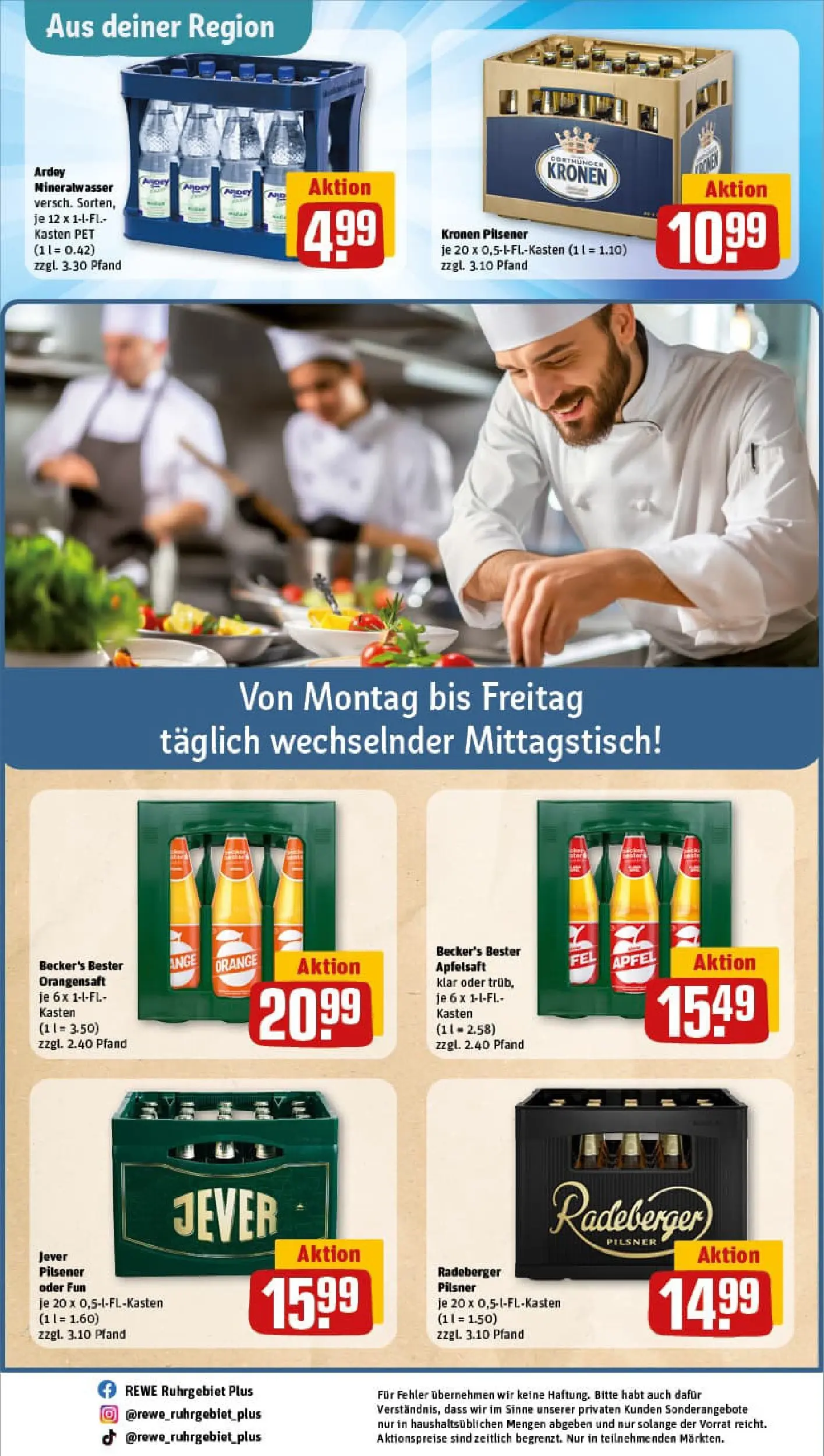 REWE Prospekt ab 04.01.2026 zum Blättern » Angebote | Seite: 29 | Produkte: Äpfel, Apfelsaft, Mineralwasser, Radeberger pilsner
