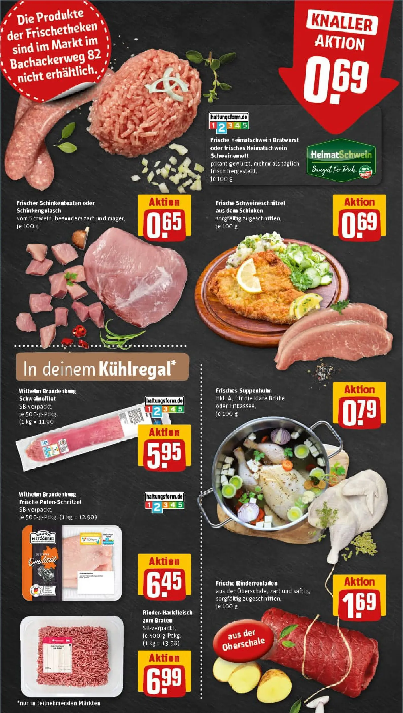 REWE Prospekt ab 04.01.2026 zum Blättern » Angebote | Seite: 10 | Produkte: Rinderrouladen, Bratwurst, Schinken, Hackfleisch