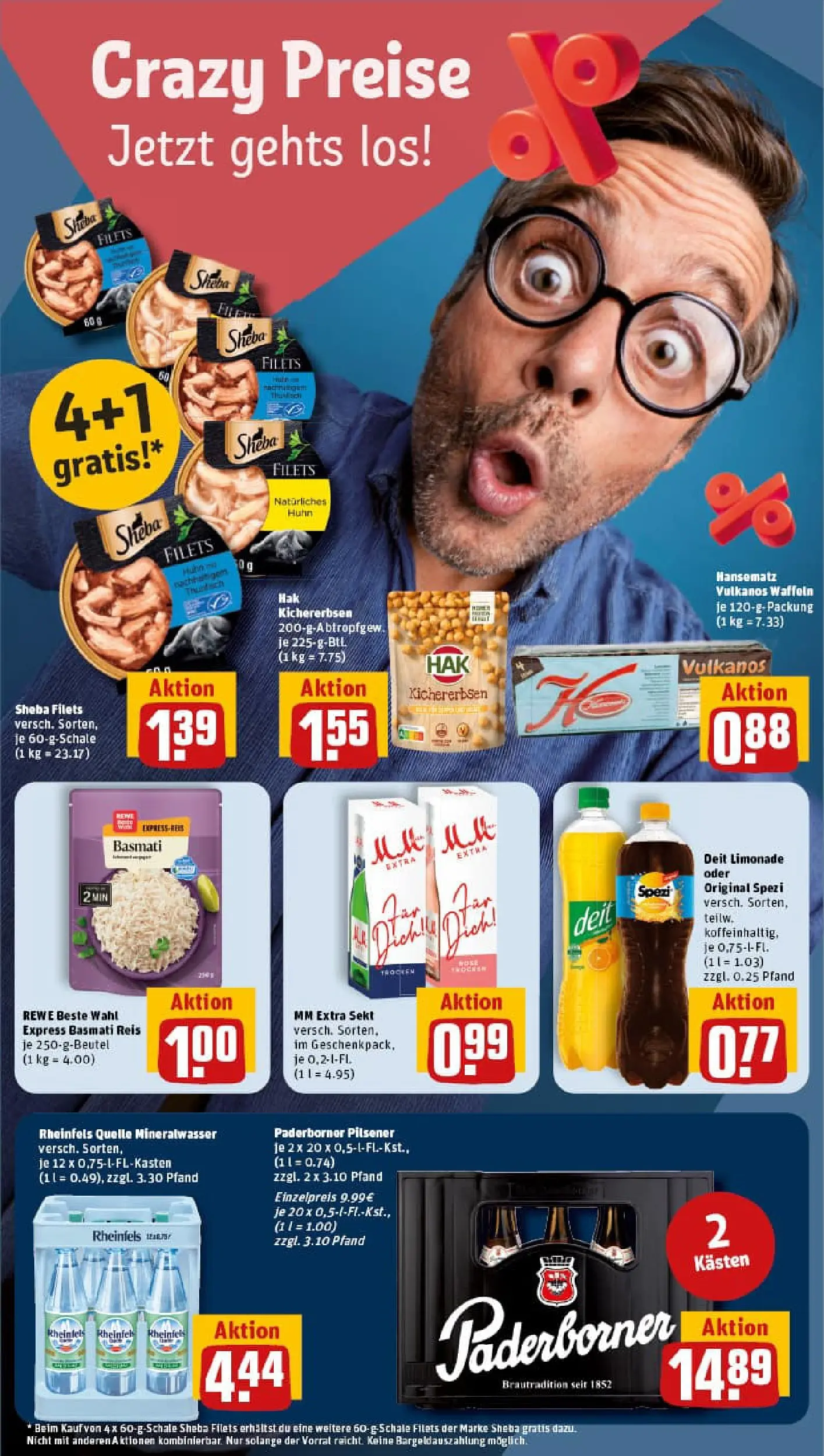 REWE Prospekt ab 04.01.2026 zum Blättern » Angebote | Seite: 18 | Produkte: Sheba, Sekt, Limonade, Waffeln