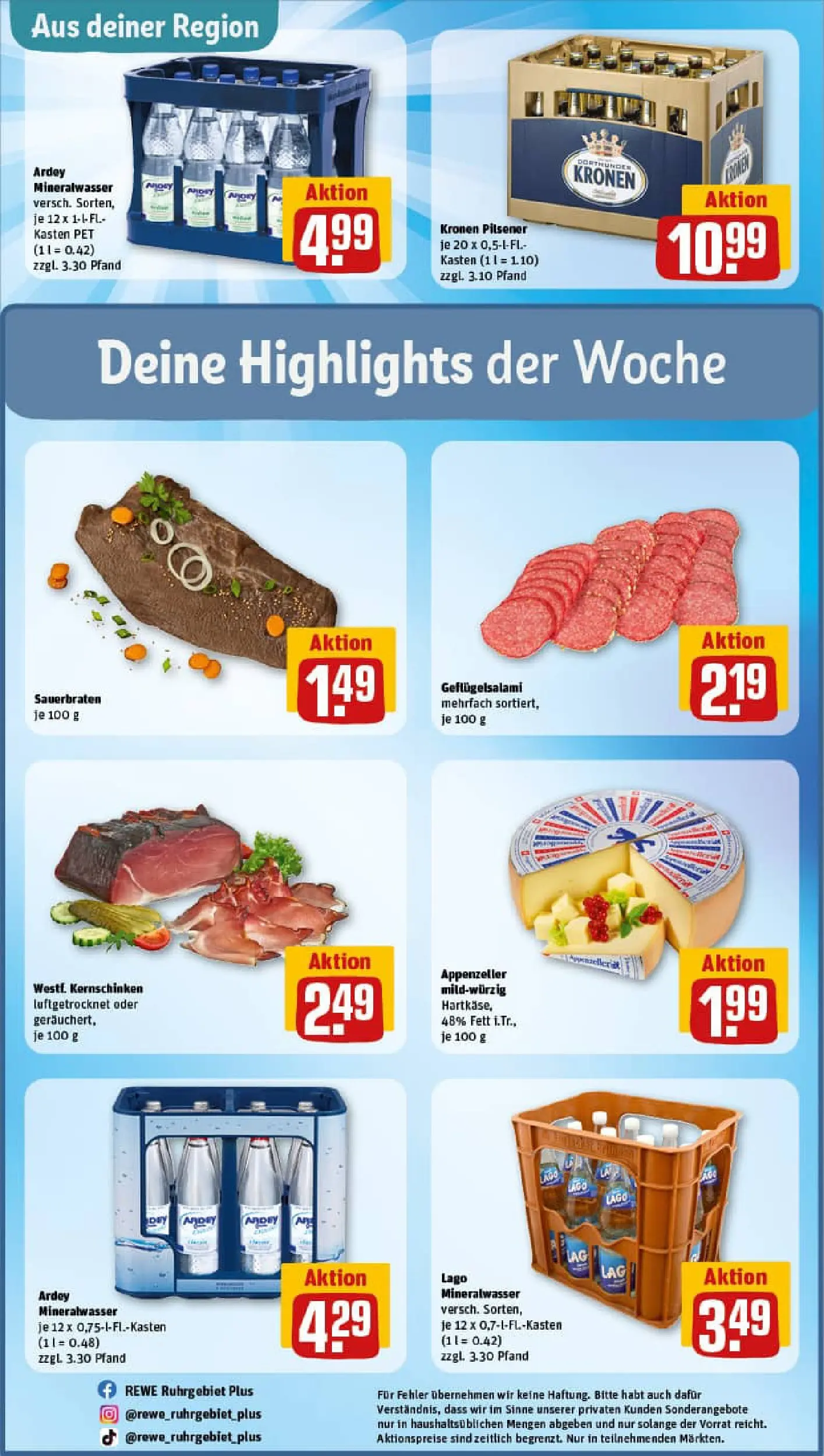 REWE Prospekt ab 04.01.2026 zum Blättern » Angebote | Seite: 30 | Produkte: Mineralwasser, Salami