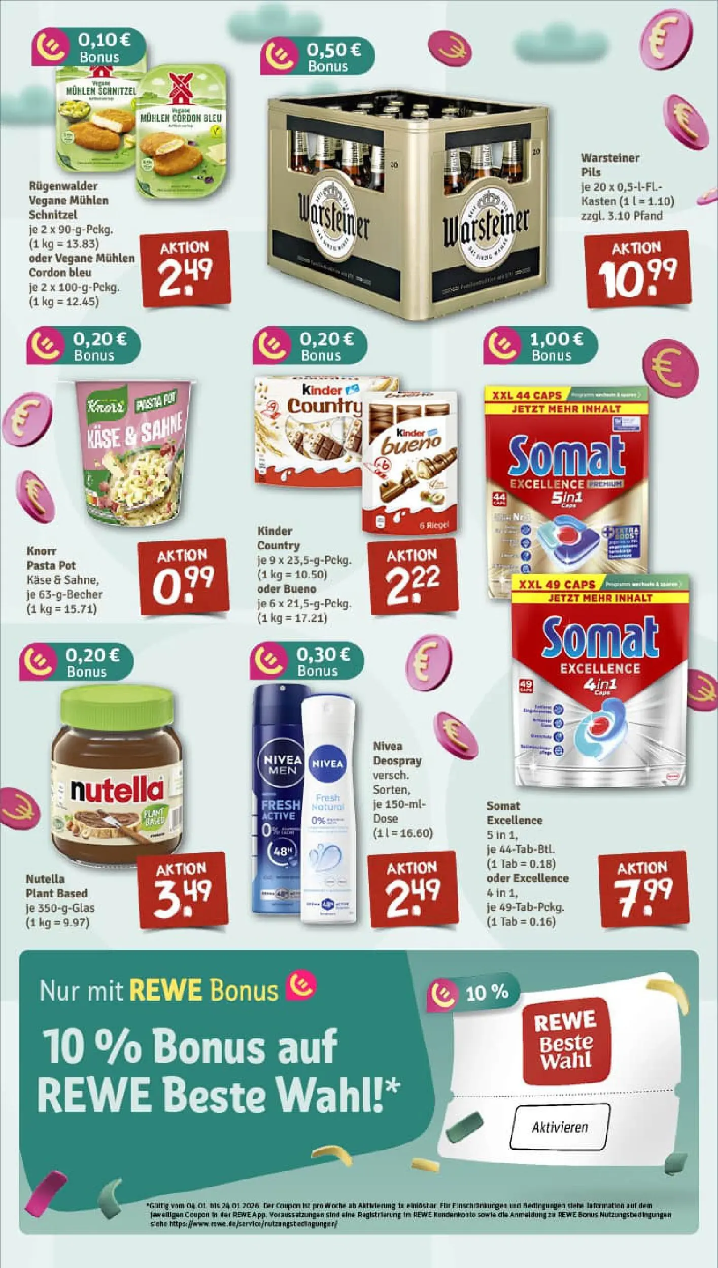 REWE Prospekt ab 04.01.2026 zum Blättern » Angebote | Seite: 5 | Produkte: Knorr, Schnitzel, Nutella, Deodorant