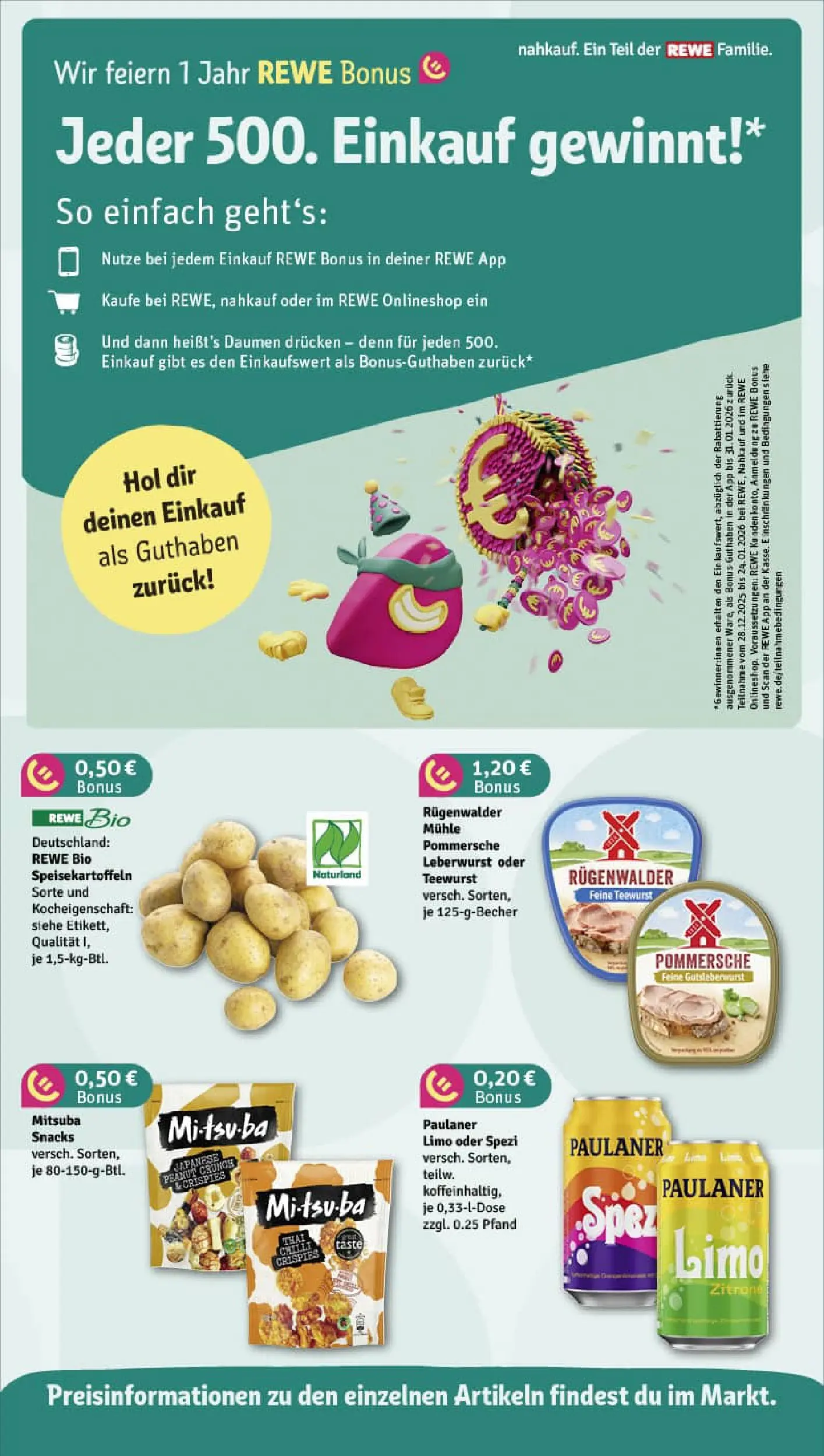 REWE Prospekt ab 04.01.2026 zum Blättern » Angebote | Seite: 2 | Produkte: Mühle, Paulaner