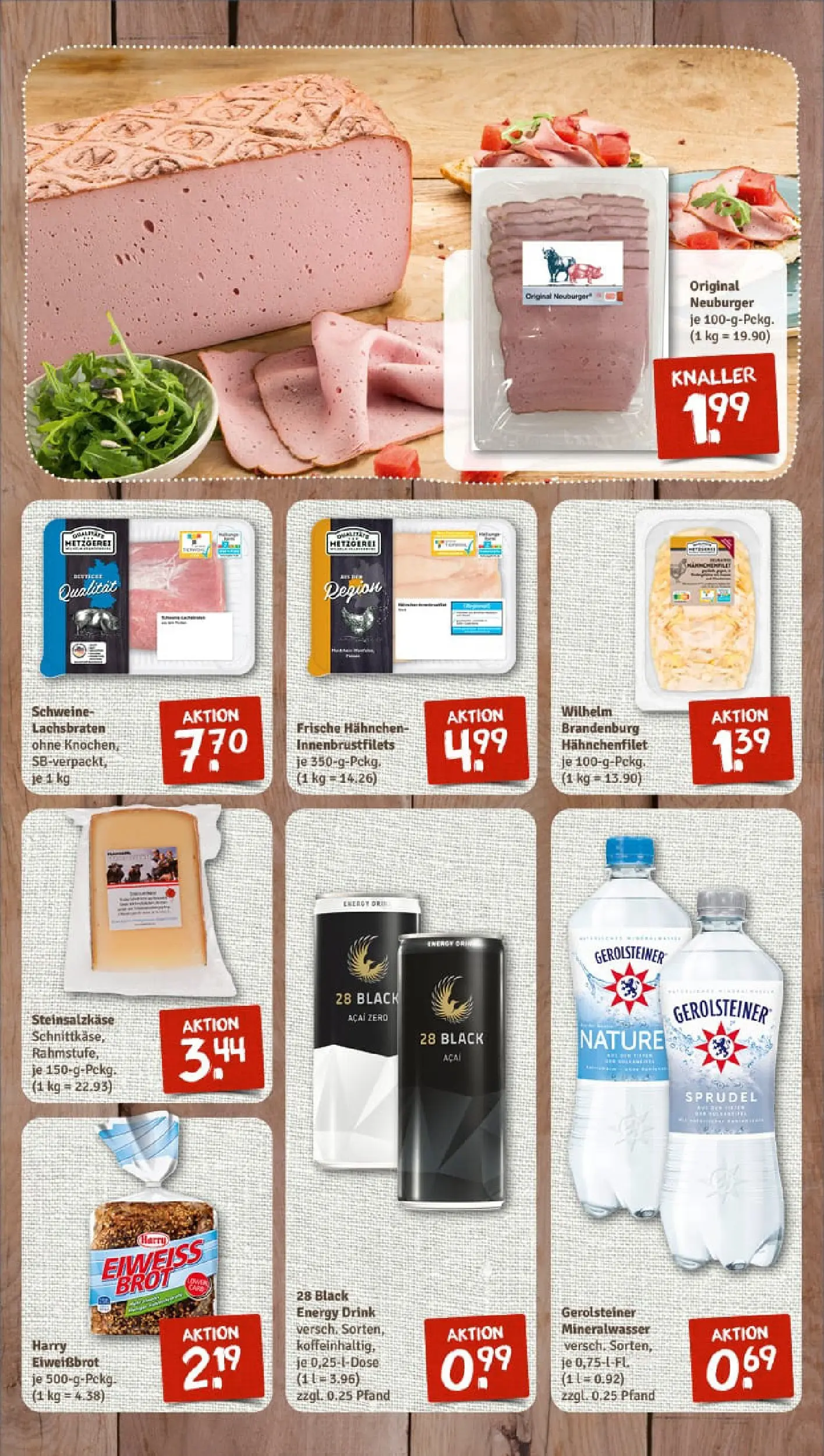 REWE Prospekt ab 04.01.2026 zum Blättern » Angebote | Seite: 7 | Produkte: Hahnchen, Mineralwasser, Brot, Gerolsteiner