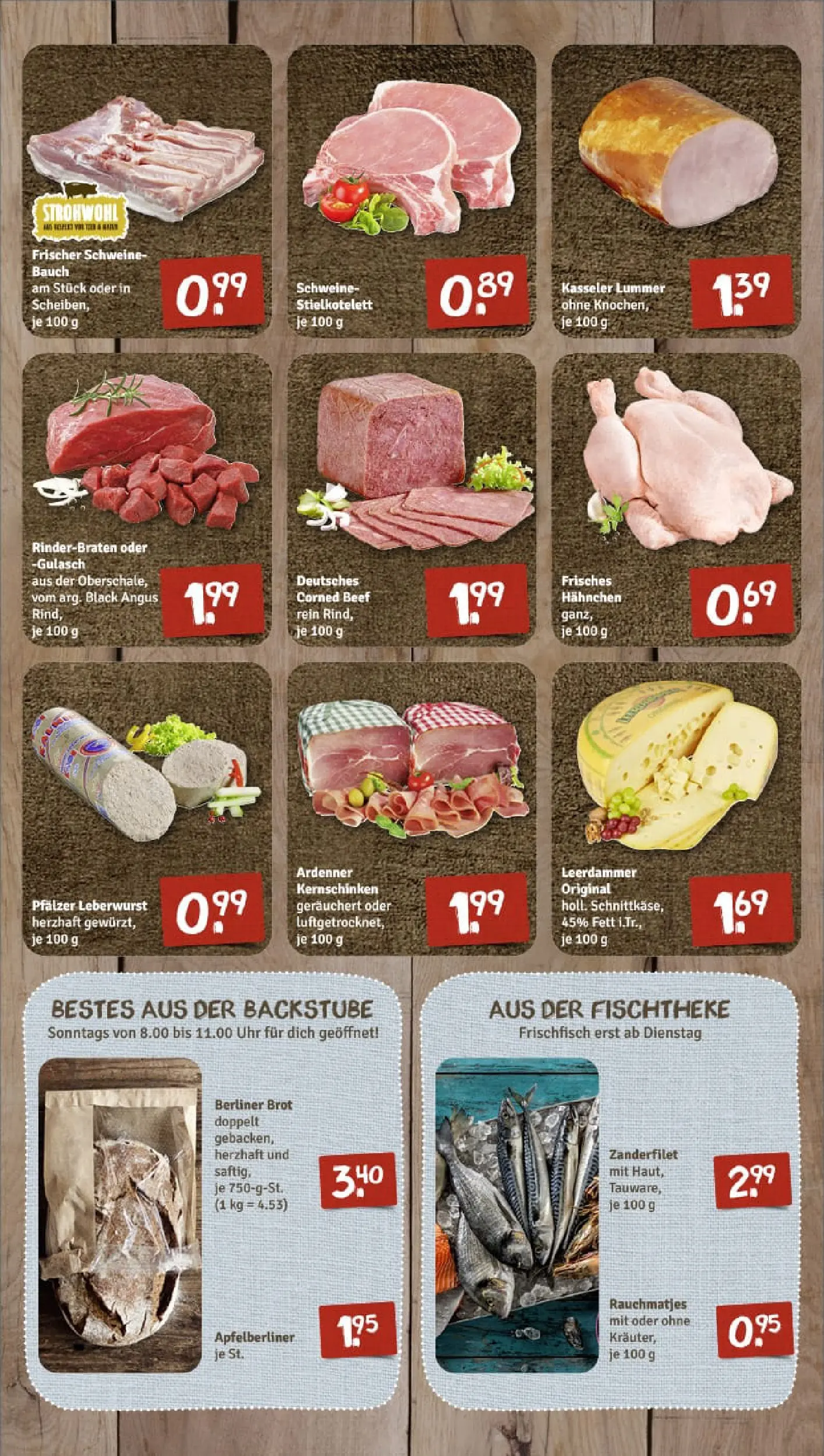 REWE Prospekt ab 04.01.2026 zum Blättern » Angebote | Seite: 7 | Produkte: Berliner, Hahnchen, Leerdammer, Gulasch