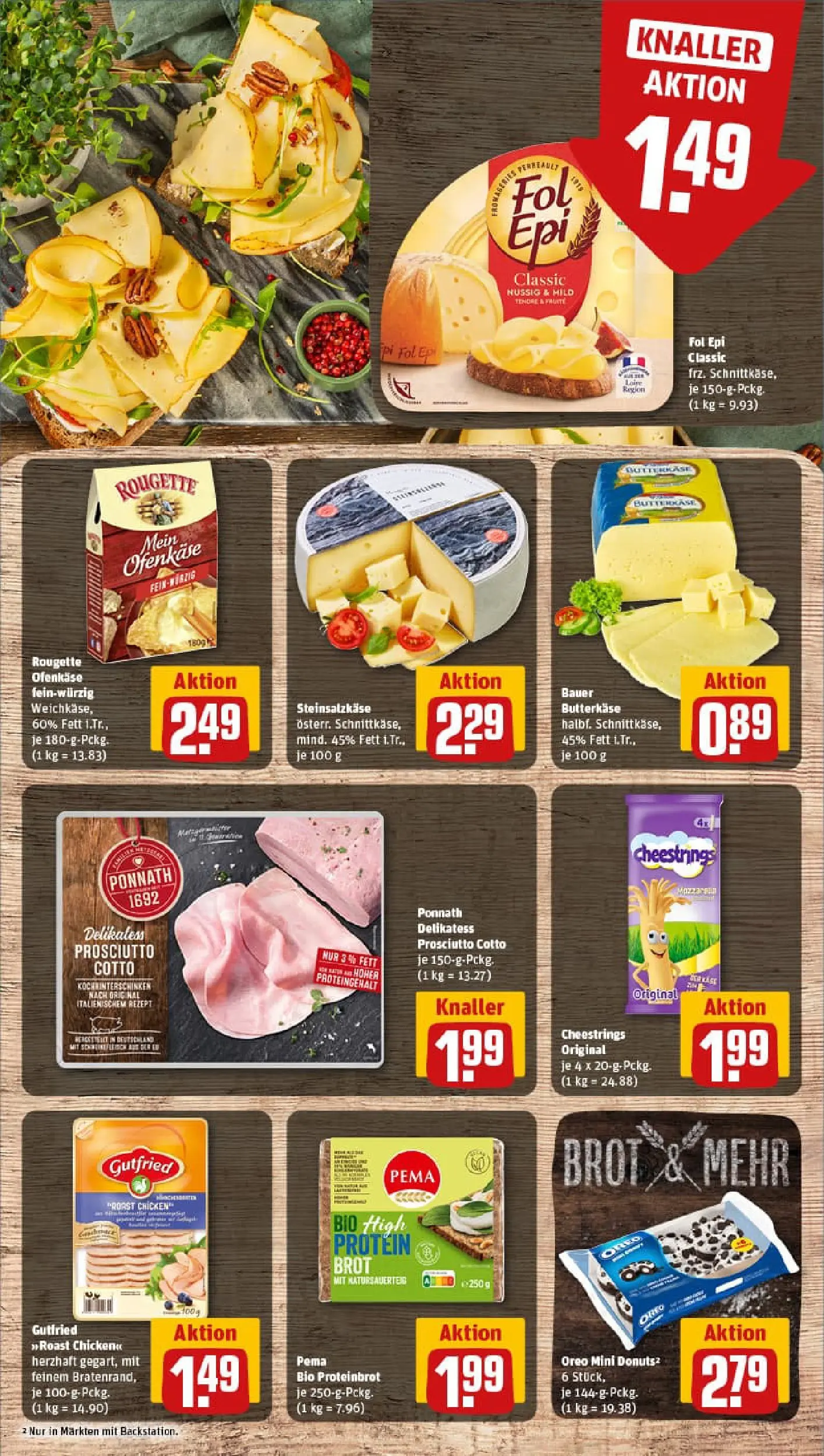 REWE Prospekt ab 04.01.2026 zum Blättern » Angebote | Seite: 9 | Produkte: Rougette ofenkase, Donuts, Brot