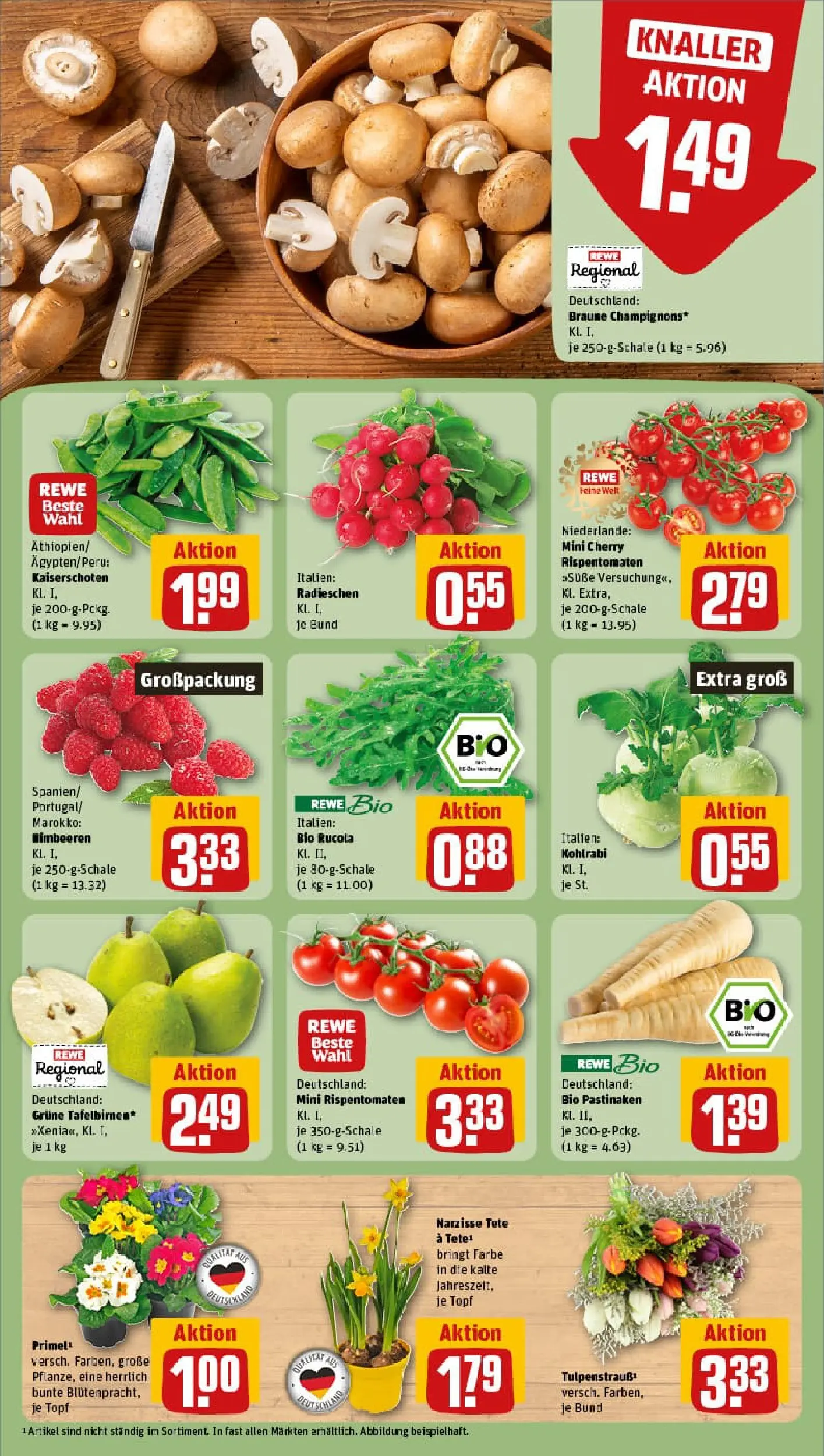 REWE Prospekt ab 04.01.2026 zum Blättern » Angebote | Seite: 7 | Produkte: Himbeeren, Rucola, Kohlrabi