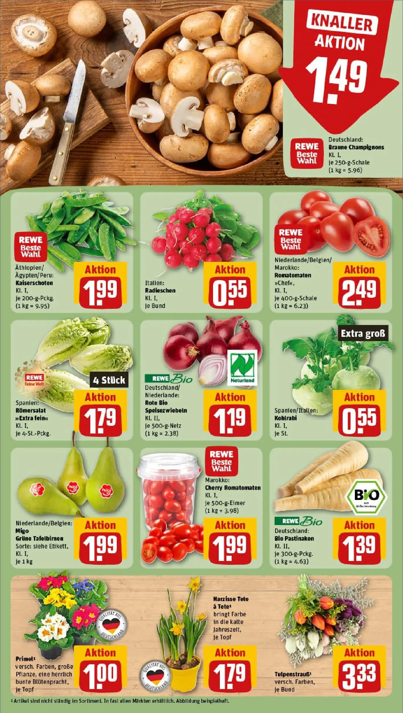 REWE Prospekt ab 04.01.2026 zum Blättern » Angebote | Seite: 7 | Produkte: Kohlrabi, Champignons