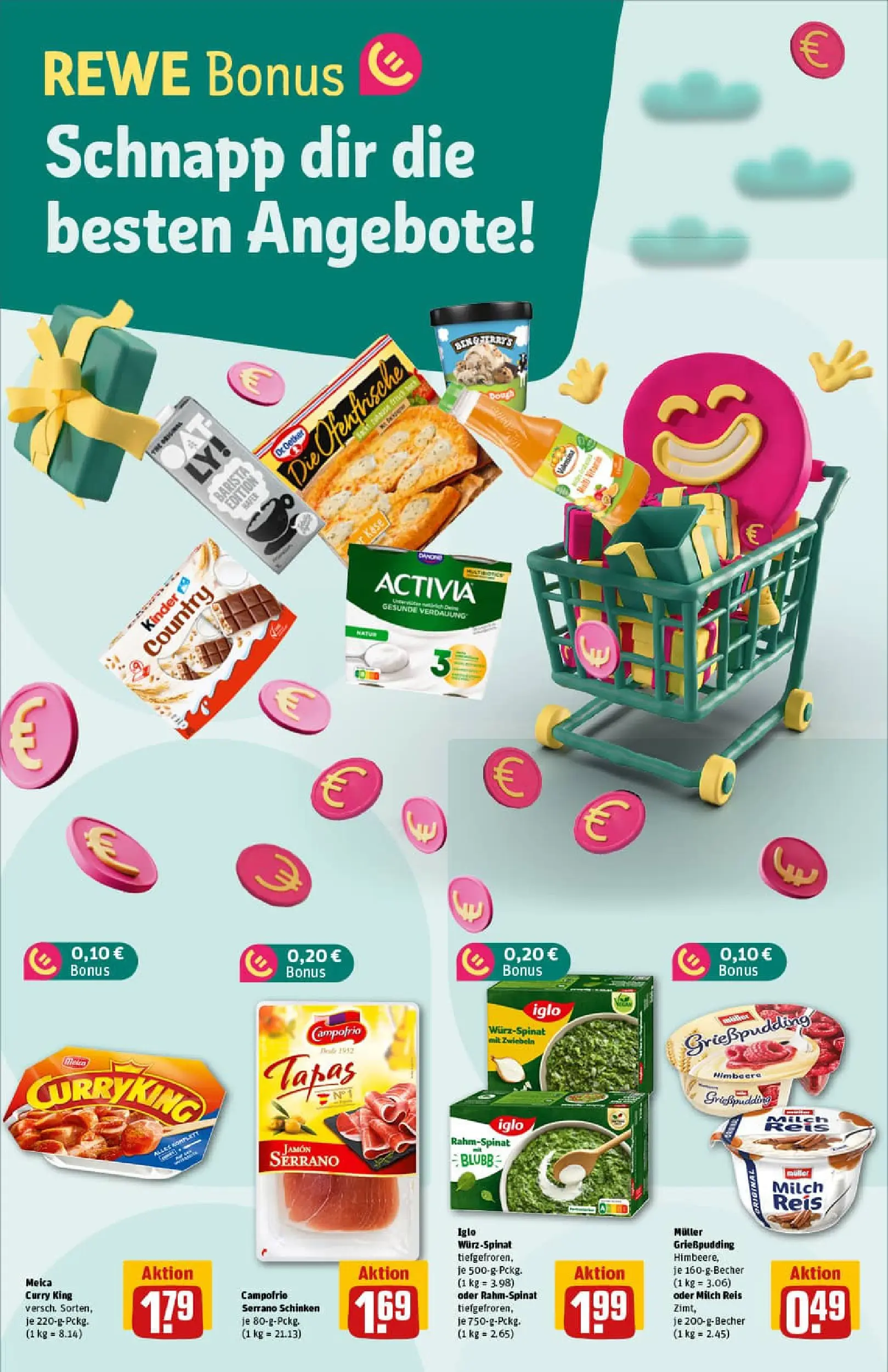 REWE Prospekt ab 04.01.2026 zum Blättern » Angebote | Seite: 4 | Produkte: Milch, Ofenfrische, Himbeere, Serrano schinken