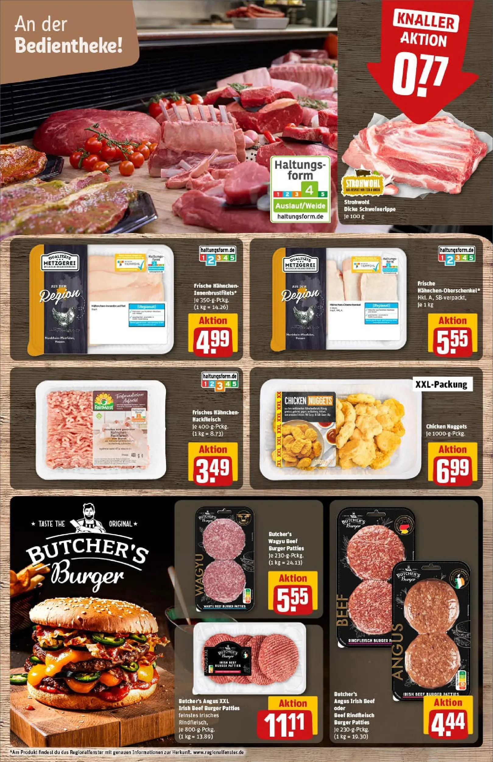 REWE Prospekt ab 04.01.2026 zum Blättern » Angebote | Seite: 8 | Produkte: Hahnchen, Burger, Rindfleisch, Hackfleisch