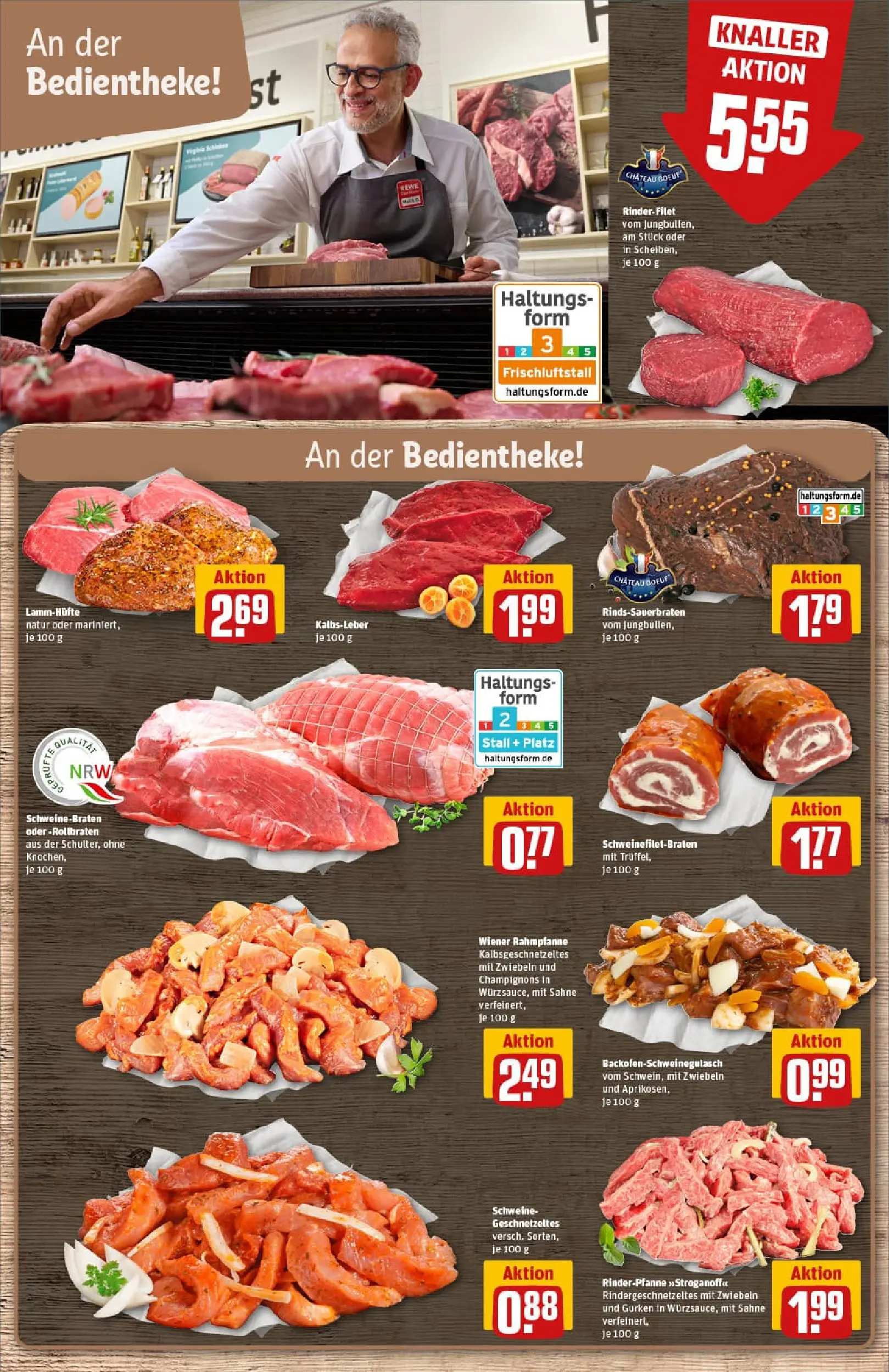 REWE Prospekt ab 04.01.2026 zum Blättern » Angebote | Seite: 9 | Produkte: Rinderfilet, Champignons, Zwiebeln, Gurken