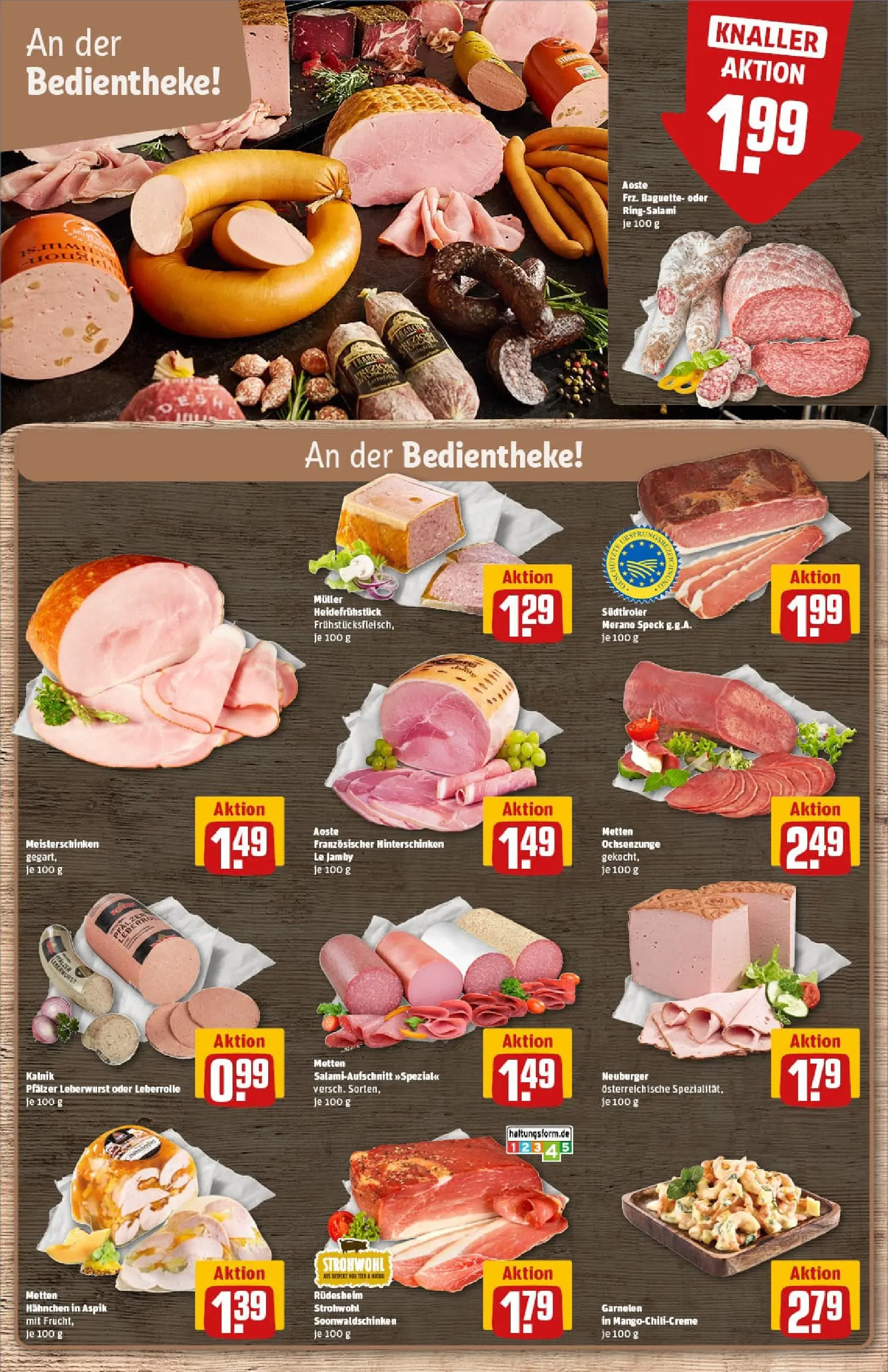 REWE Prospekt ab 04.01.2026 zum Blättern » Angebote | Seite: 12 | Produkte: Hahnchen, Baguette, Garnelen, Salami
