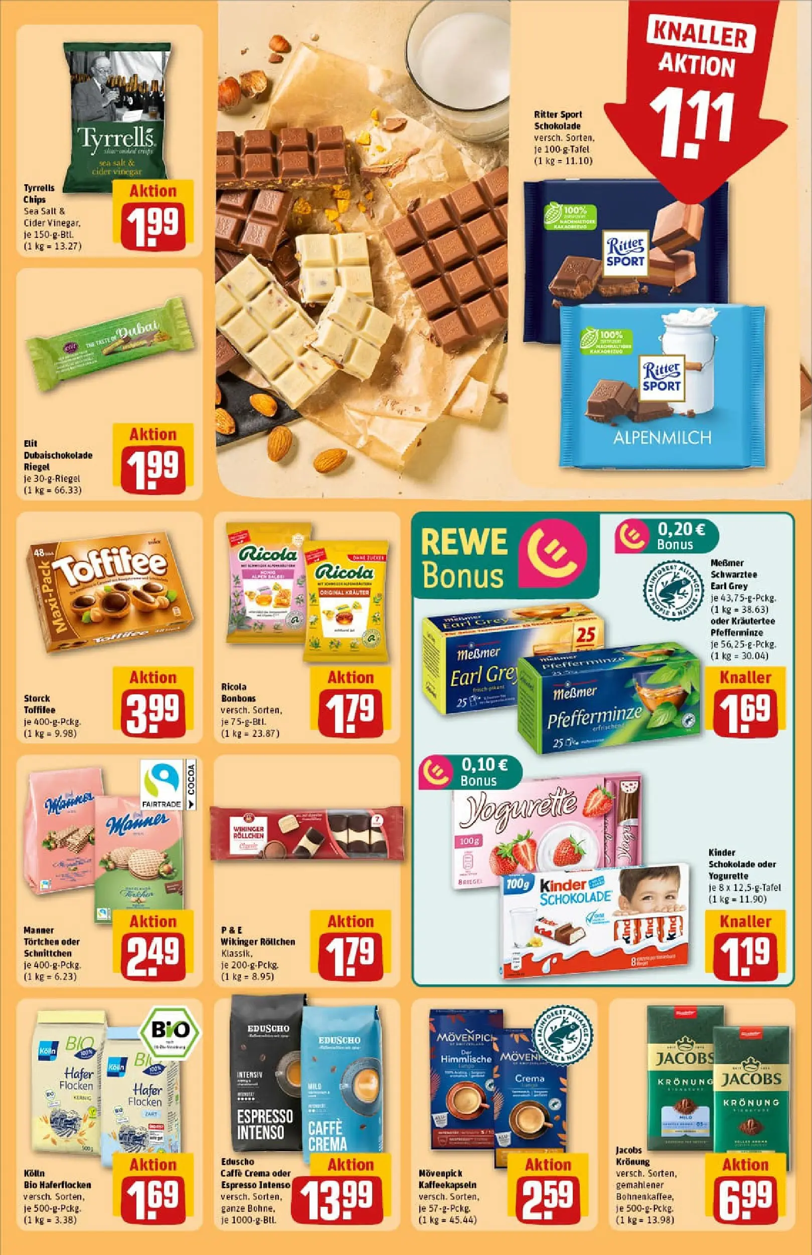 REWE Prospekt ab 04.01.2026 zum Blättern » Angebote | Seite: 27 | Produkte: Yogurette, Messmer, Toffifee, Chips