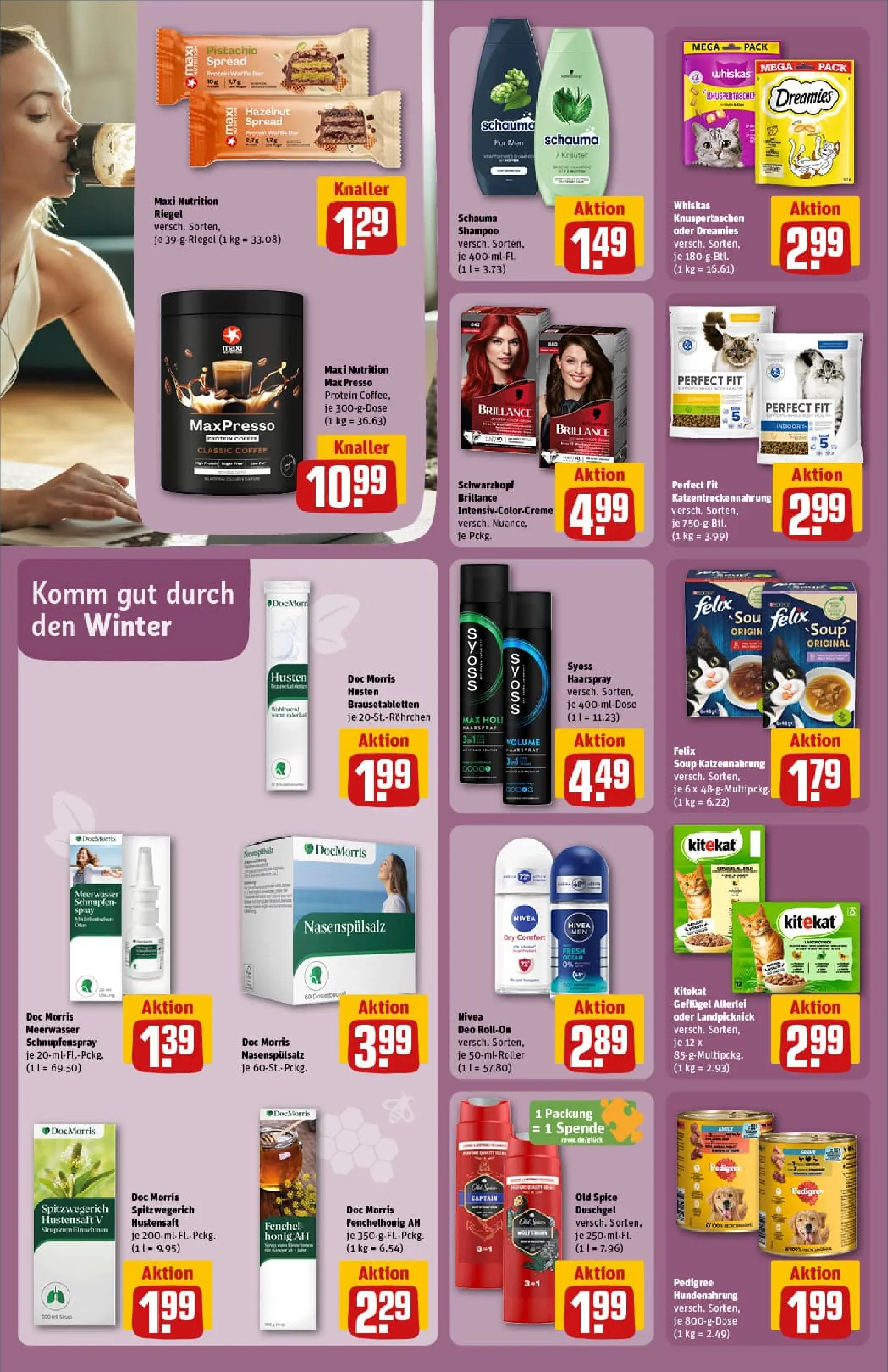 REWE Prospekt ab 04.01.2026 zum Blättern » Angebote | Seite: 28 | Produkte: Schauma shampoo, Duschgel, Deo Roll-On, Pedigree