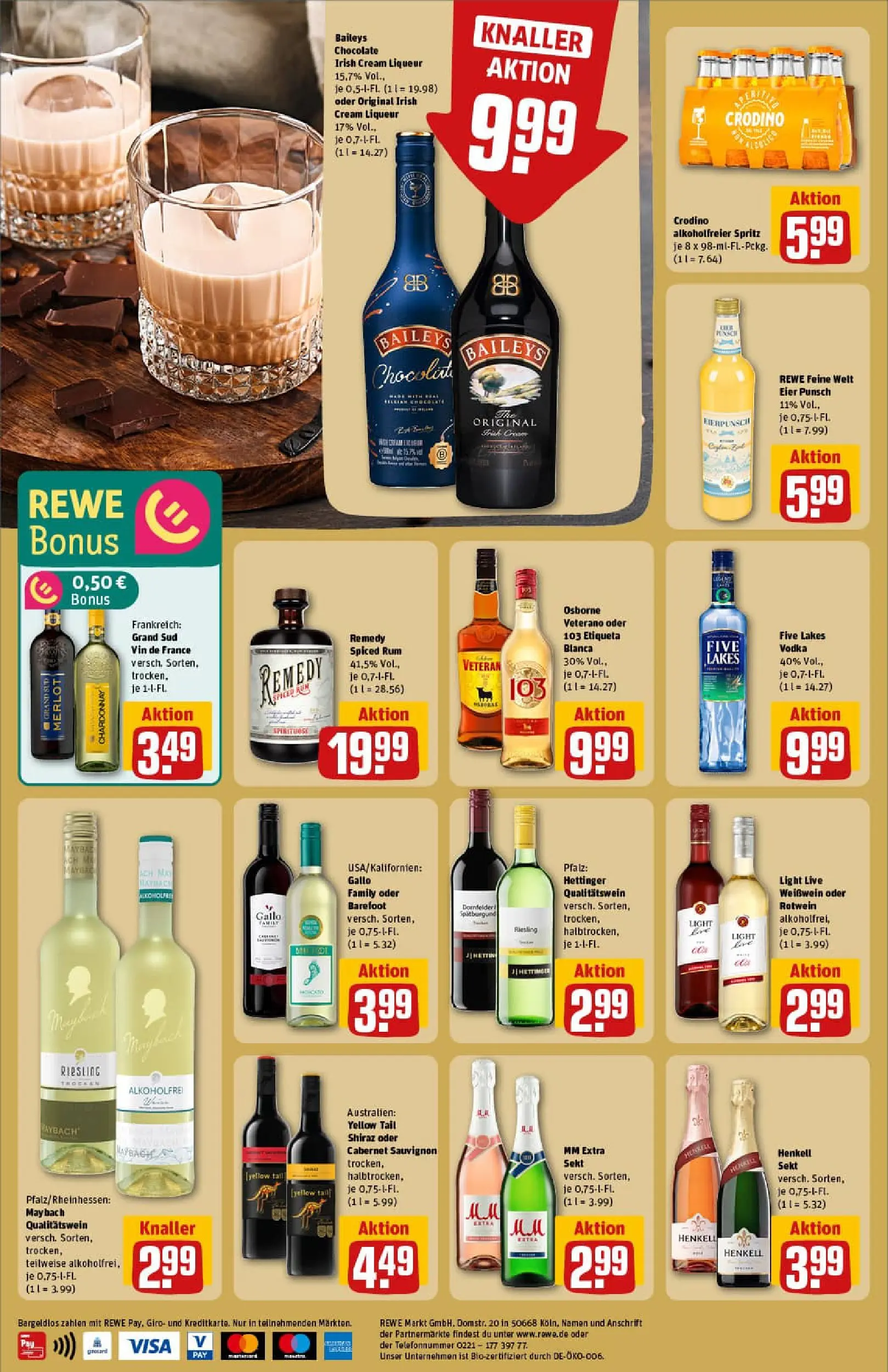 REWE Prospekt ab 04.01.2026 zum Blättern » Angebote | Seite: 36 | Produkte: Osborne, Weißwein, Rotwein, Baileys